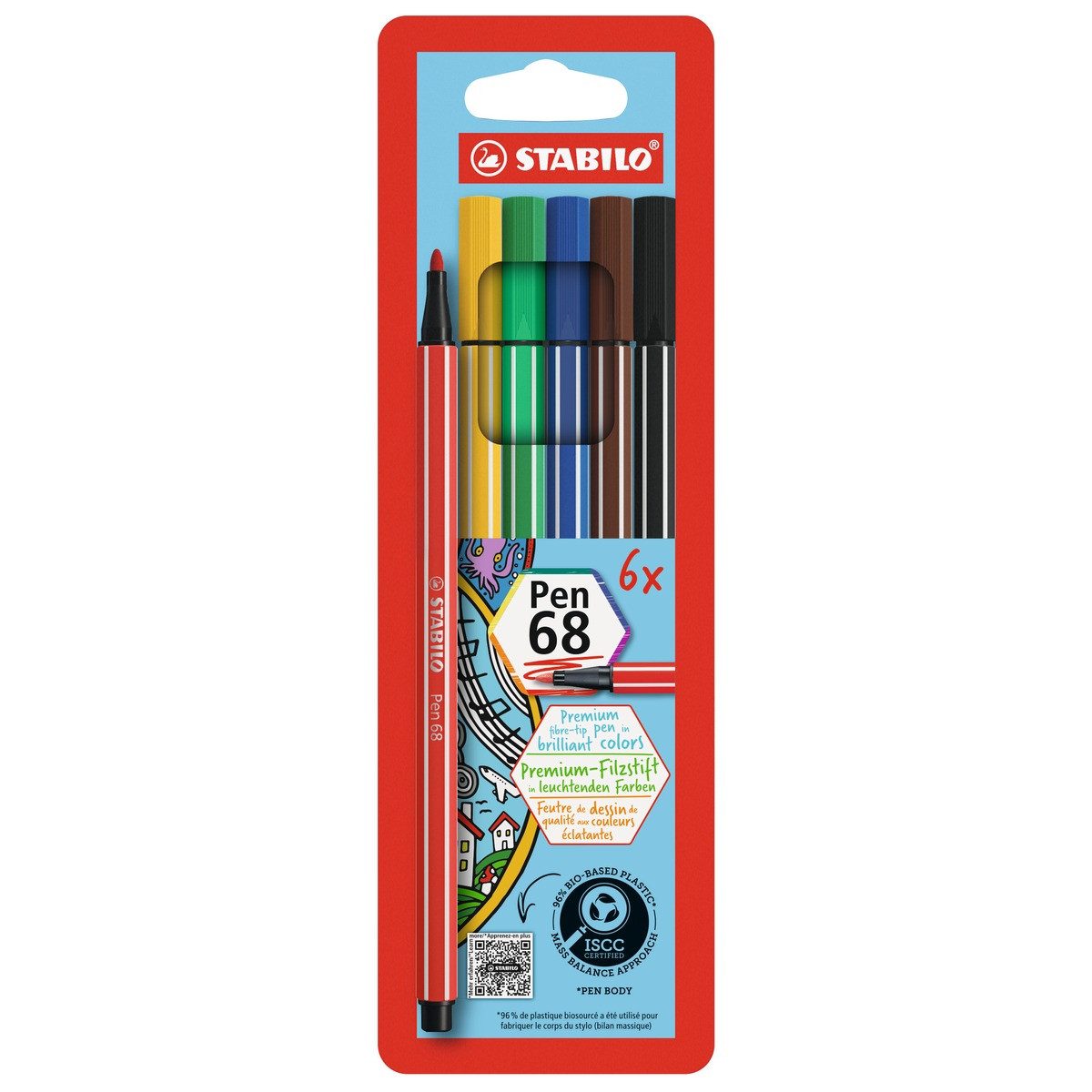 STABILO Filzstift STABILO Filzstifte Pen 68 Premium 6 Stück