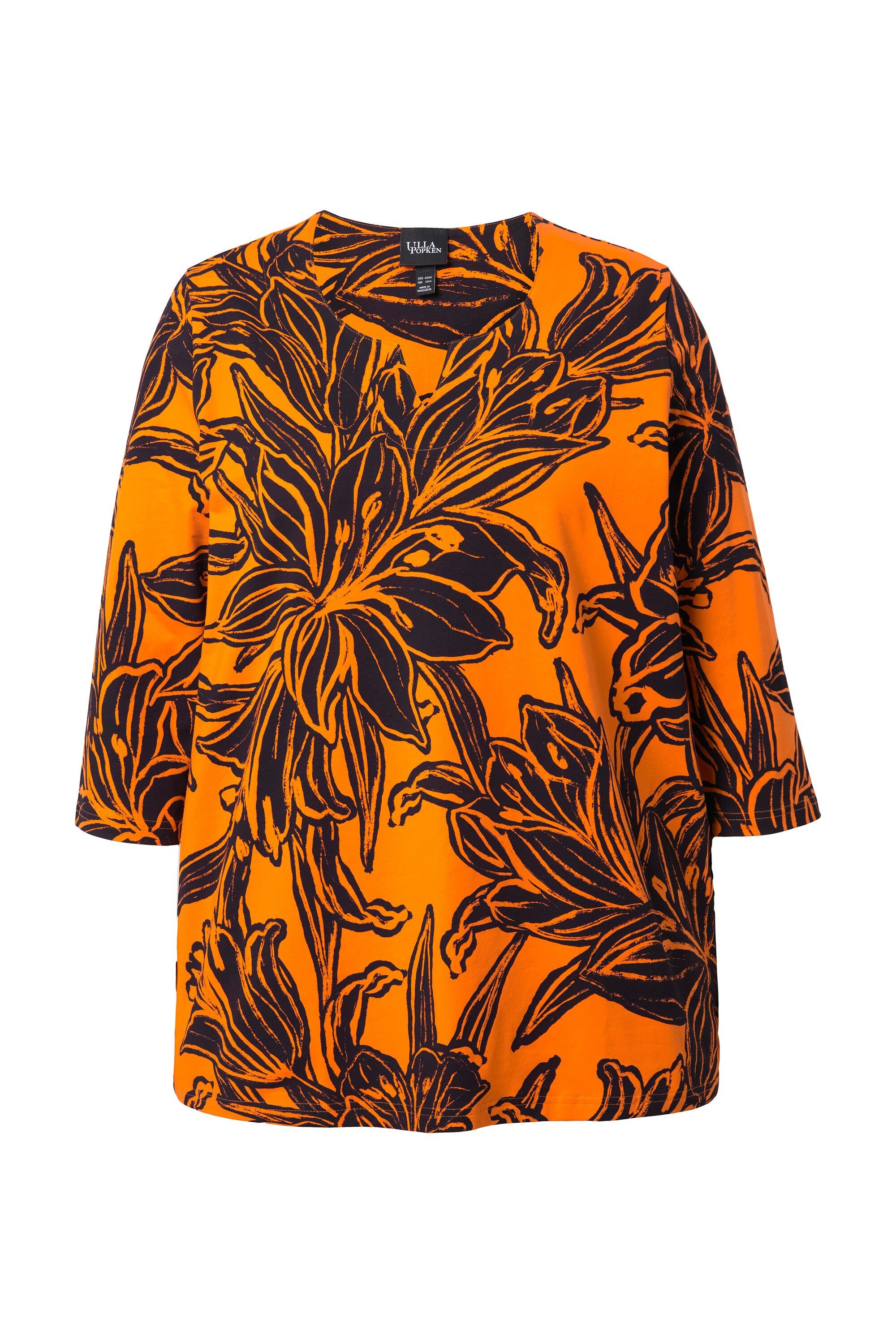 Ulla Popken T-Shirt Shirt Blätter A-Linie günstig online kaufen
