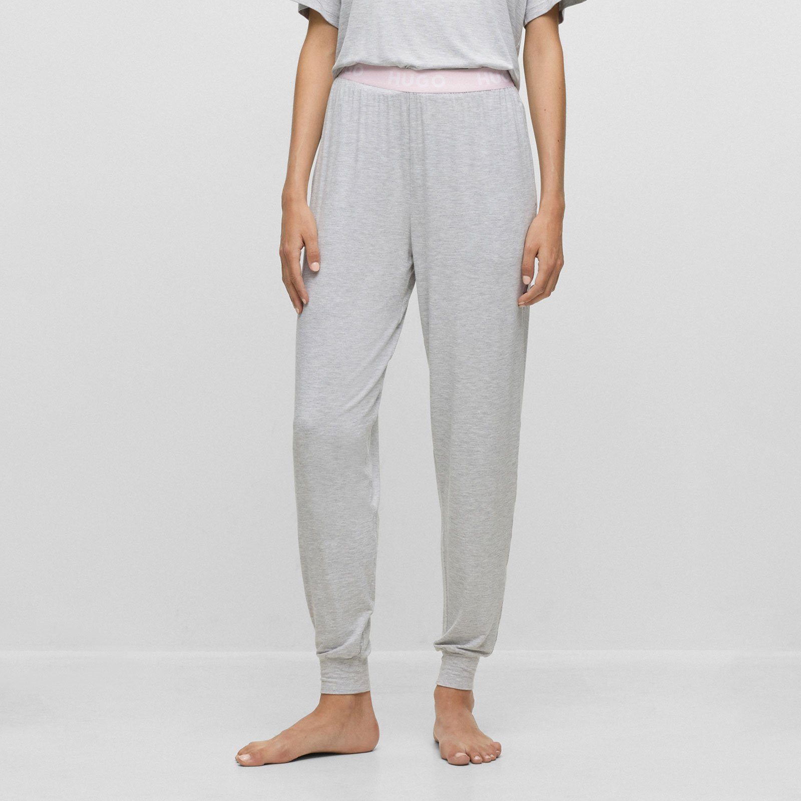 035 HUGO Unite mit Pants mit Bund grey Marken-Logos sichtbarem Pyjamahose