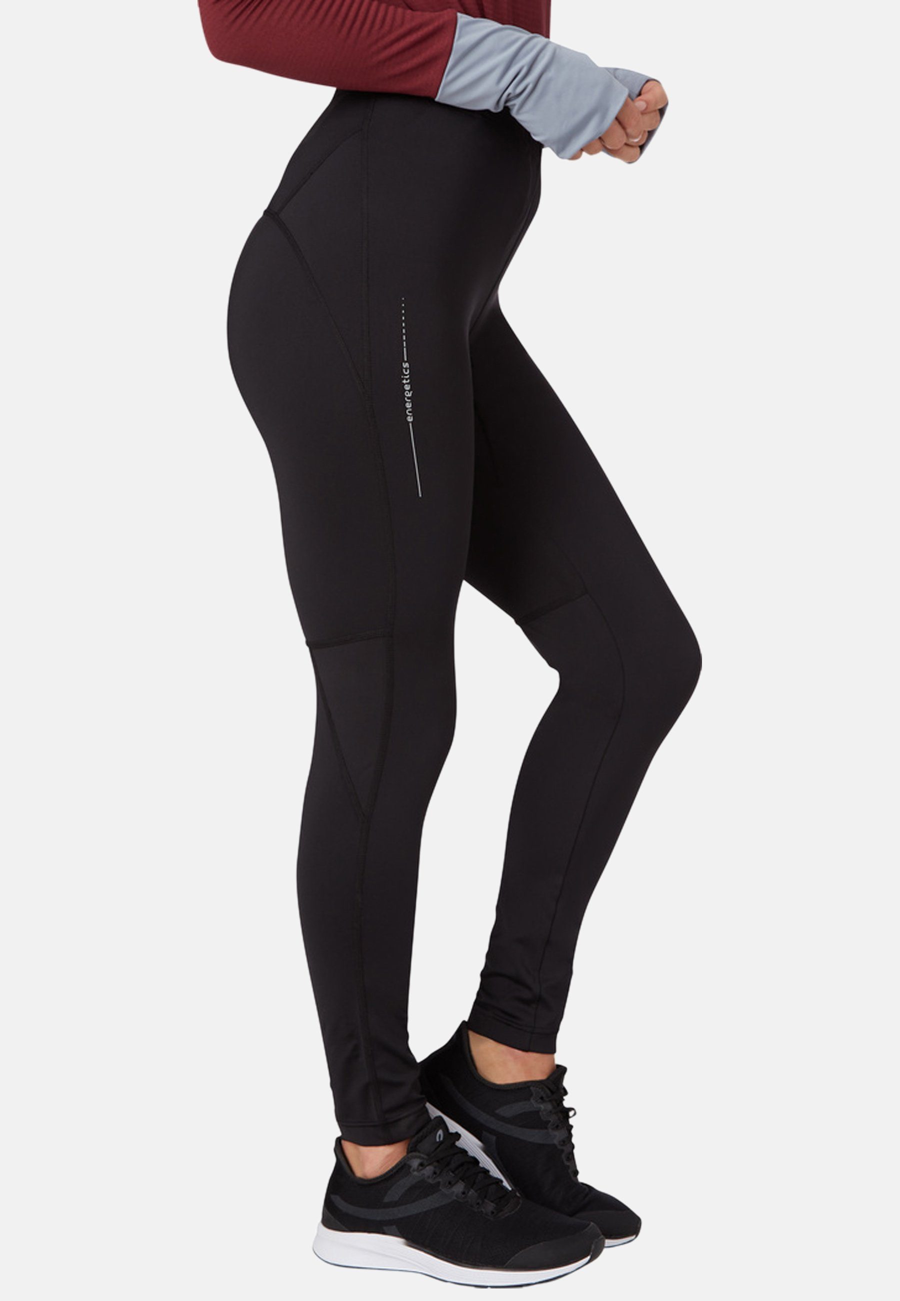 Energetics Damen Patti Leggings – Capri-Legging Mit DRY PLUS Eco, Reflektierenden Details, Kordelzug-Bund