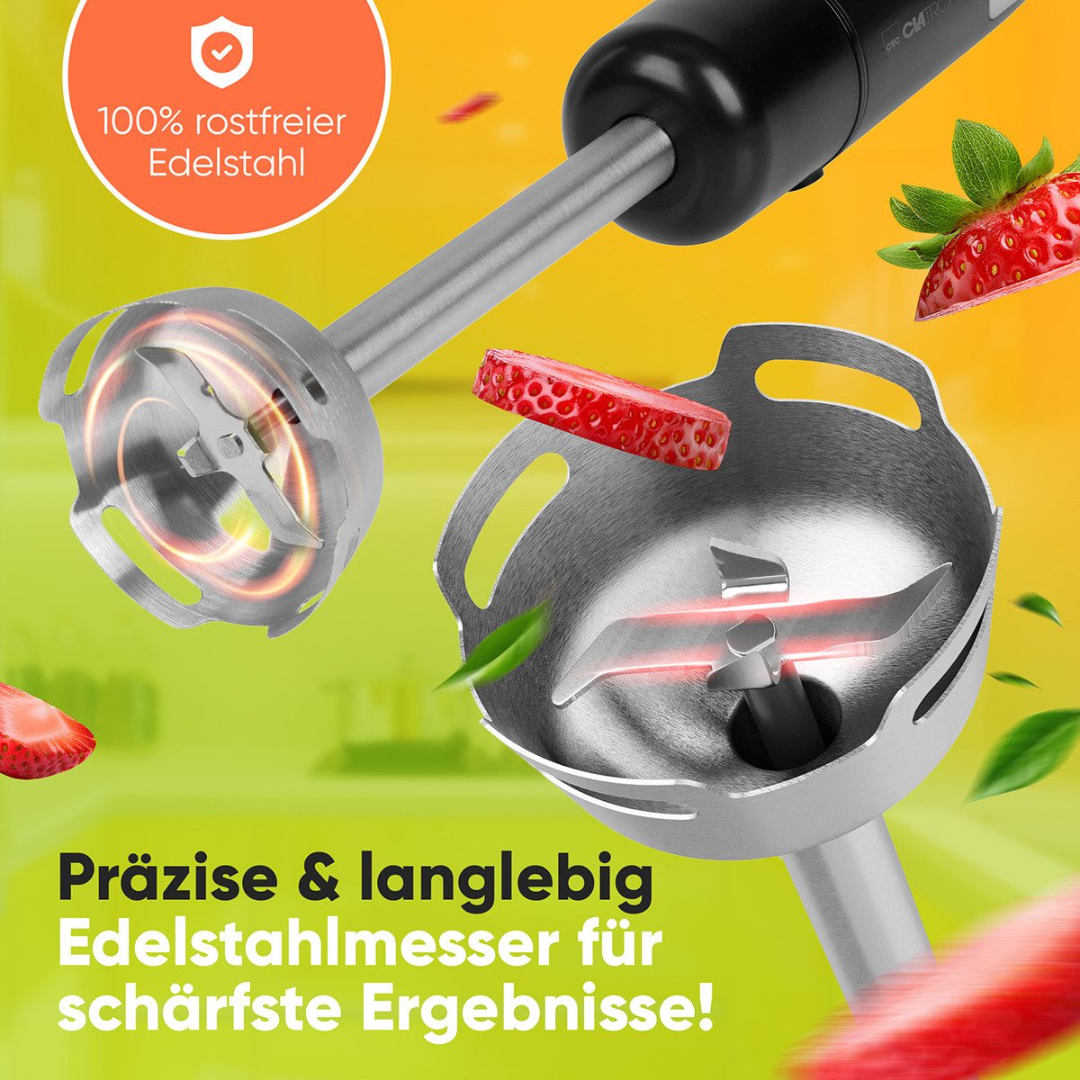CLATRONIC Stabmixer SM 3825, Stabmixer 800 Watt, mit Turbo-Funktion