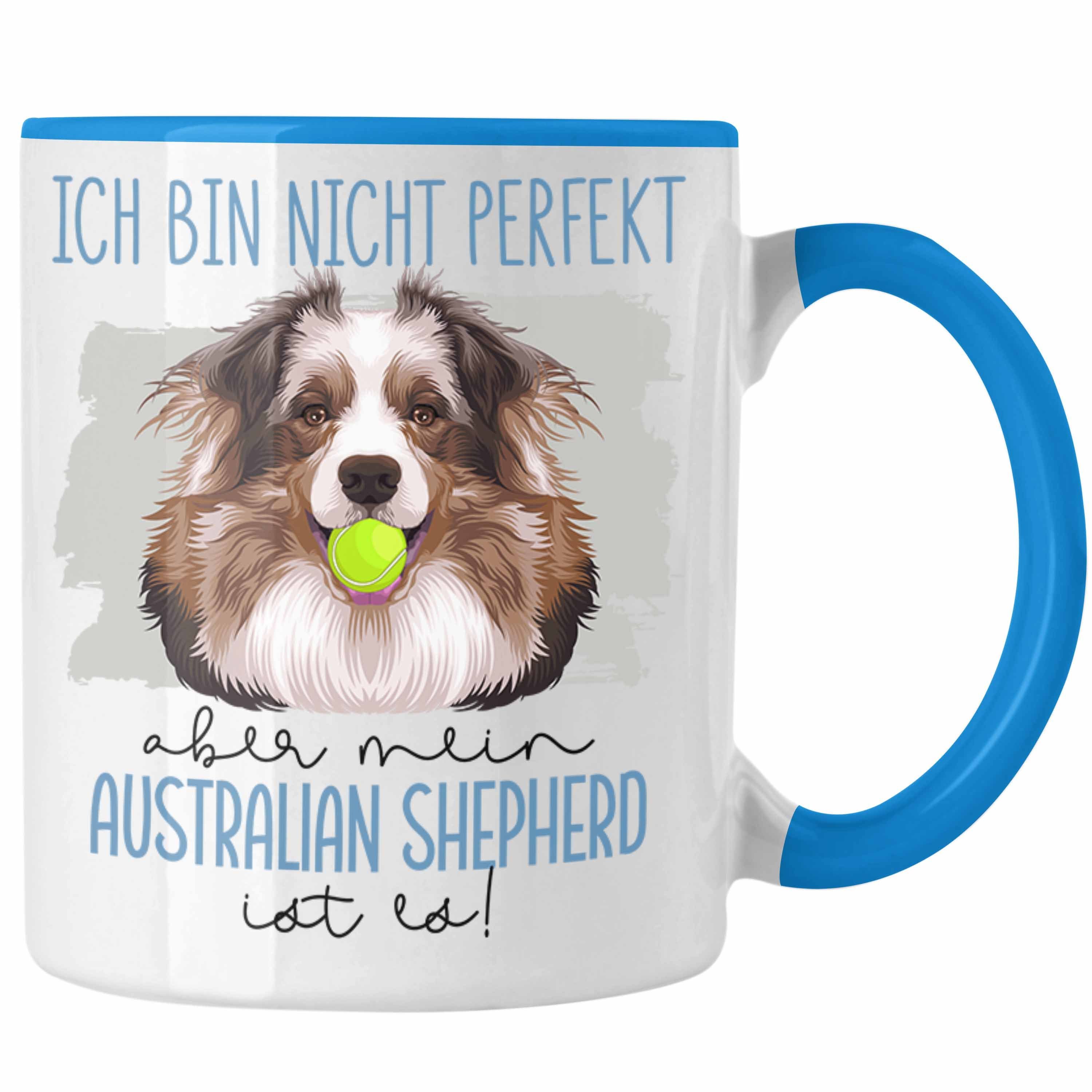 Trendation Tasse Australian Shepherd Besitzer Tasse Geschenk Lustiger Spruch Geschenkid Blau