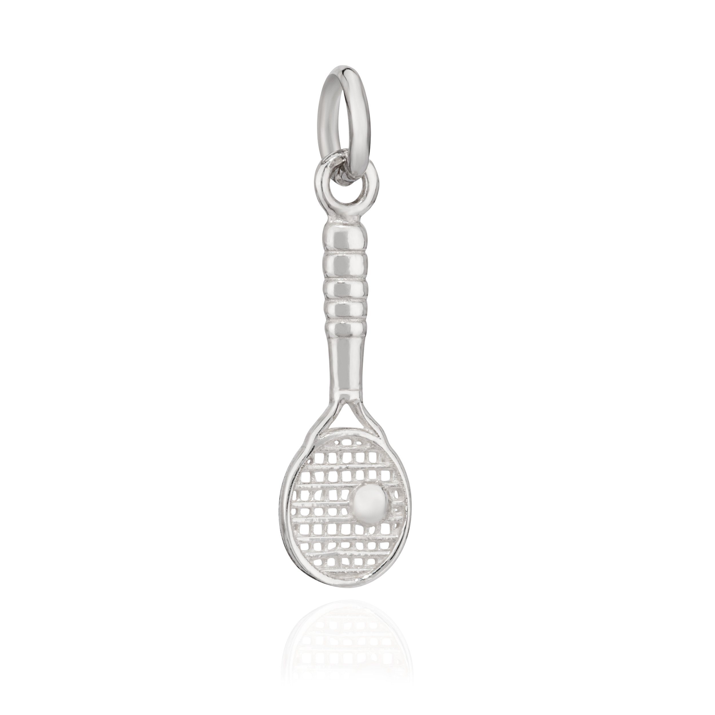 Kettenanhänger Kettenanhänger Tennisschläger mit Ball 925 Silber