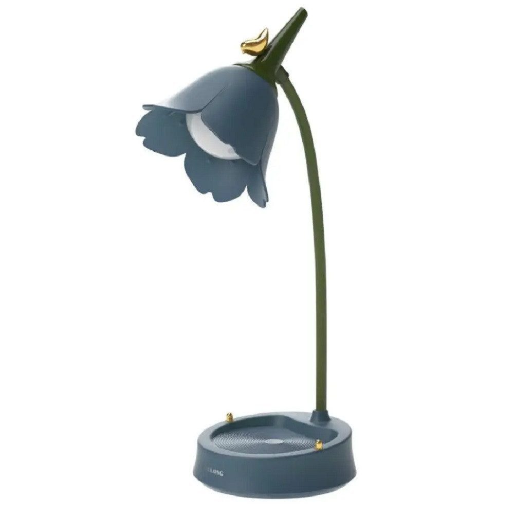 feinlux Schreibtischlampe LED Schreibtischlampe Blumen-Schreibtischlampe, LED fest integriert, Warm/Natural/White, LED-Schreibtischlampe mit 3 Farbtemperaturen, 3000-6000K