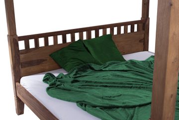 Junado® Himmelbett Zoe, massives Akazienholz, in natur- oder nougatfarben erhältlich, verschi