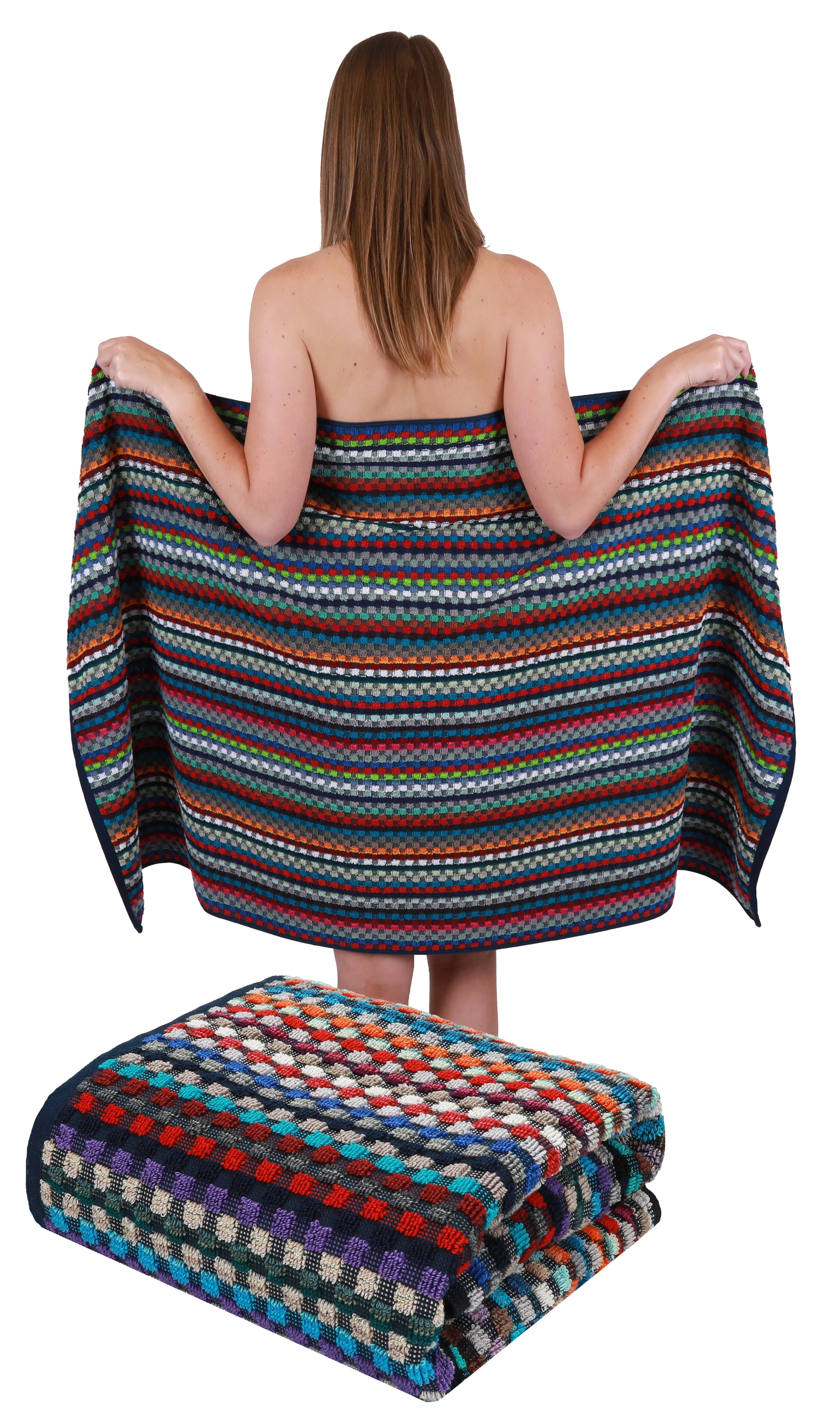 Betz Badetuch 2 Stück XXL Duschtücher Karo BUNT