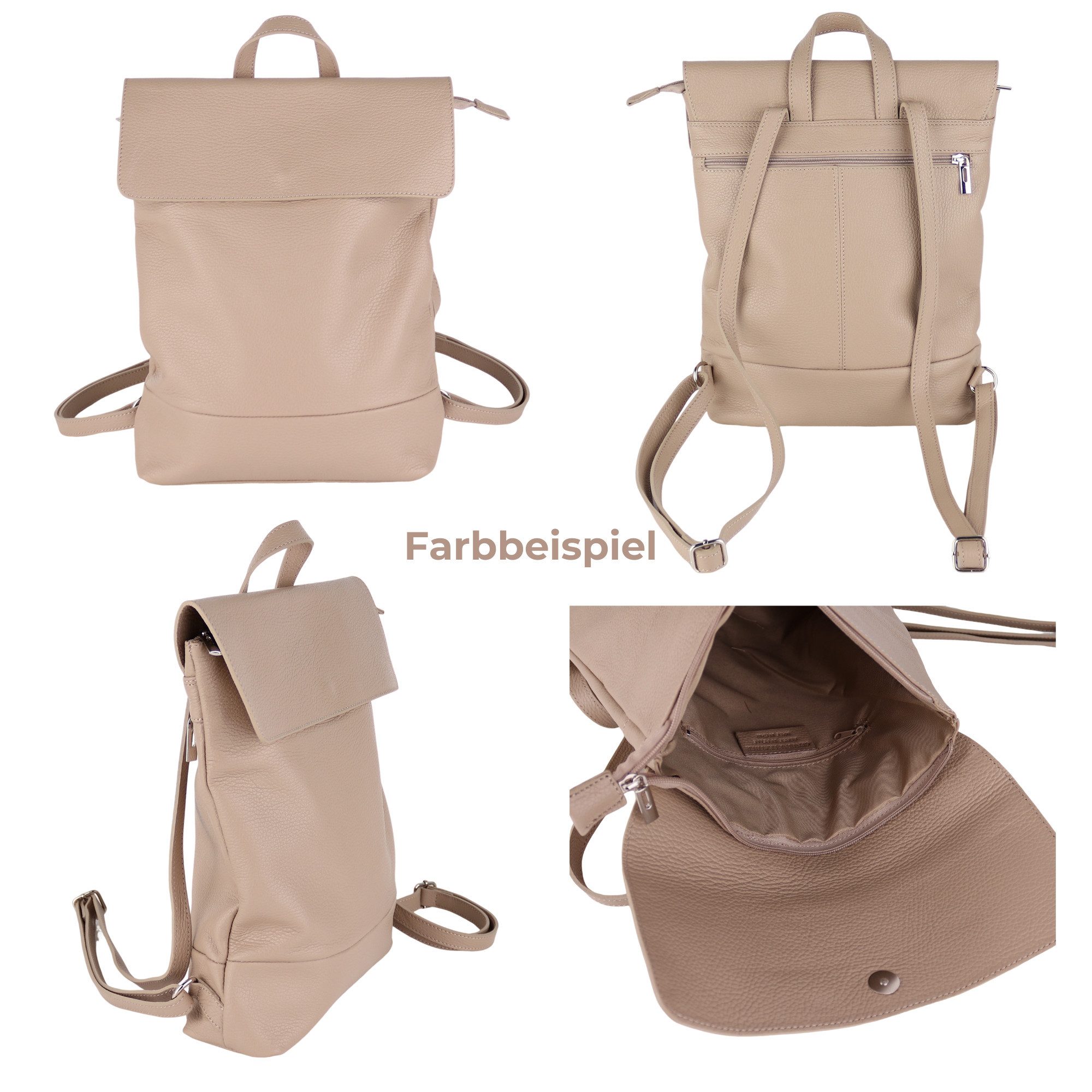 MIRROSI Tagesrucksack Damen Rucksack,Echtleder, Hergestellt in Italien (30x günstig online kaufen