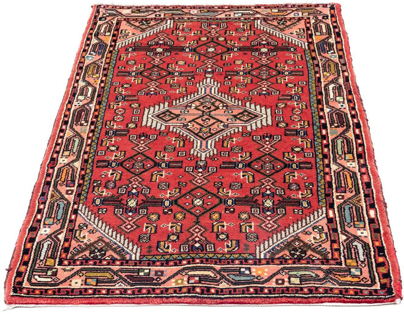 Wollteppich Hosseinabad Medaillon Rosso 125 x 80 cm, morgenland, rechteckig, Höhe: 10 mm, Handgeknüpft