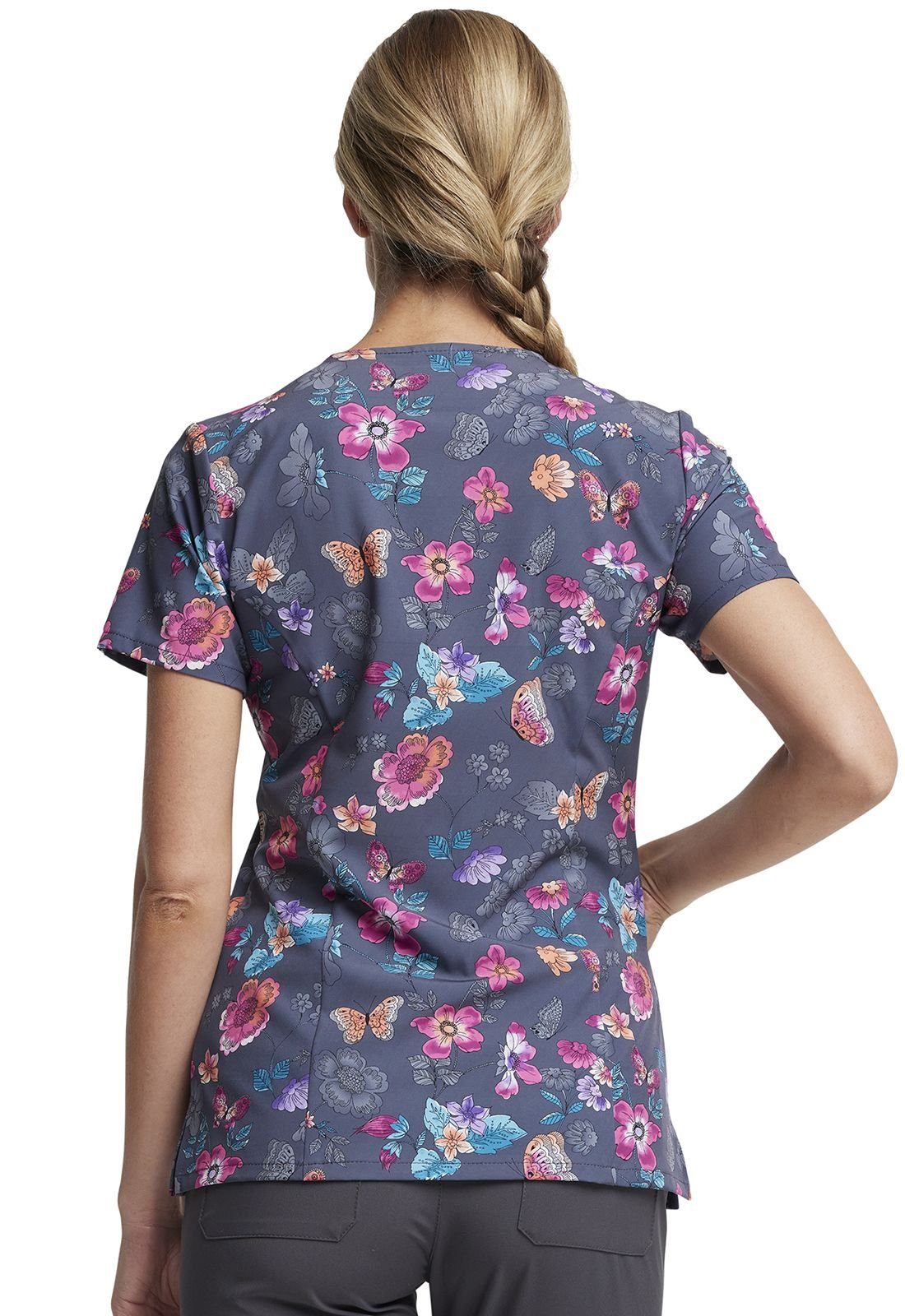 Dickies Funktionsbluse Motiv Kasack Kasack bedruckter "Schmetterlinge" Damen Bunt mit