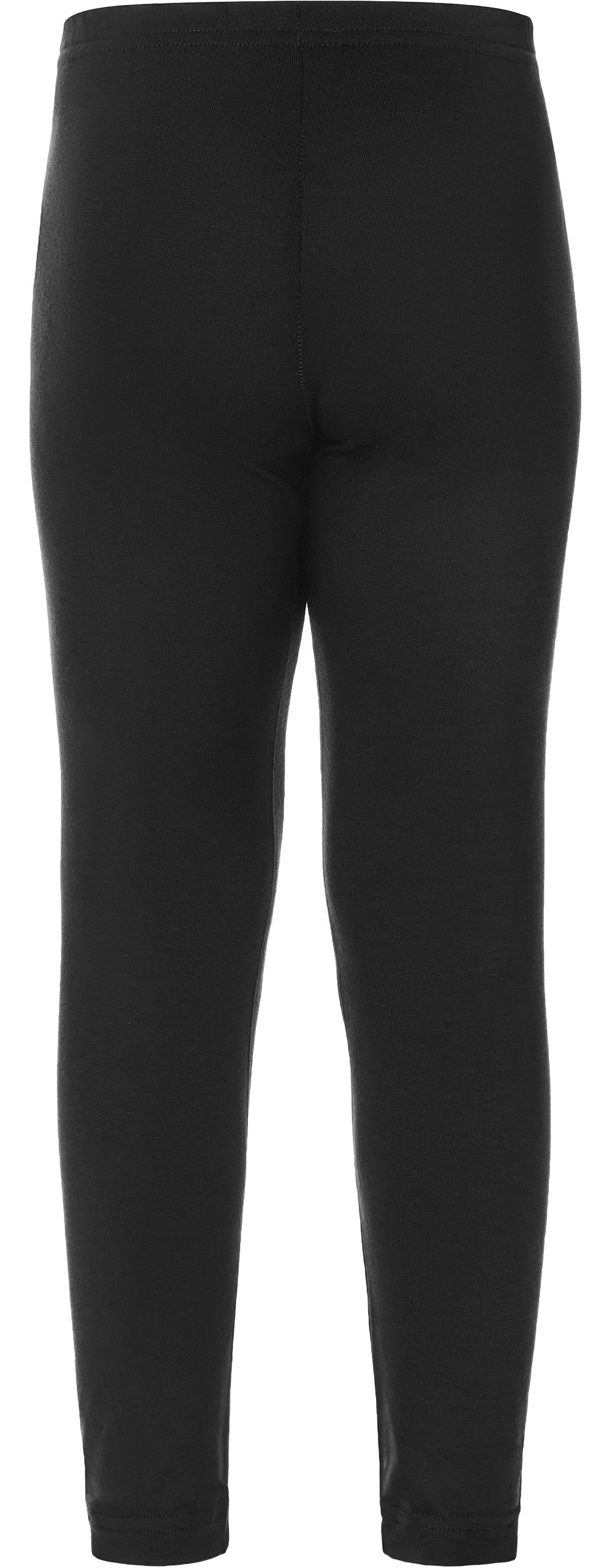 aus Lange Bund Schwarz Mädchen Merry Style Leggings Leggings elastischer (1-tlg) MS10-225 Baumwolle