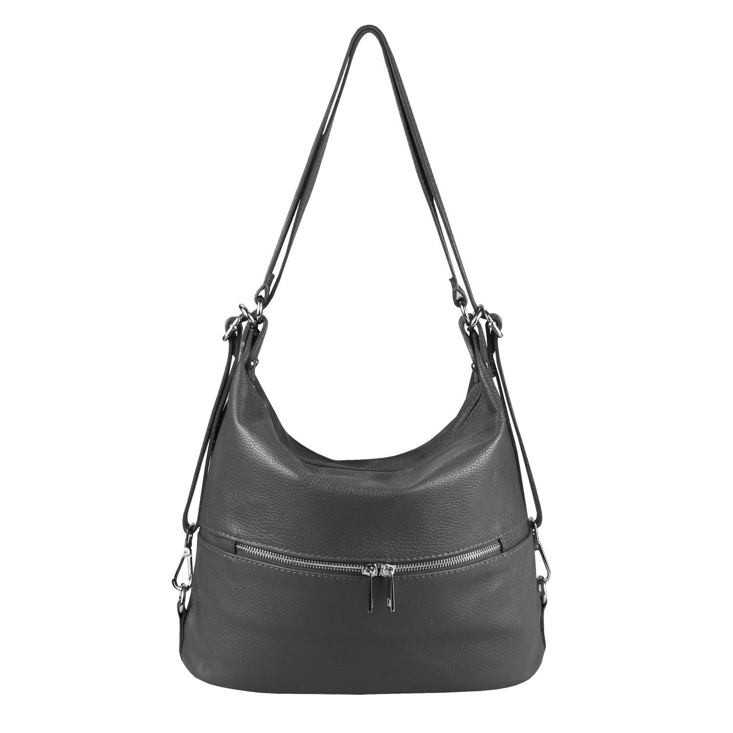 ITALYSHOP24 Rucksack Made in Italy Damen Leder Tasche Schultertasche, Shopper, Handtasche, Lederrucksack, Umhängetasche Daypack