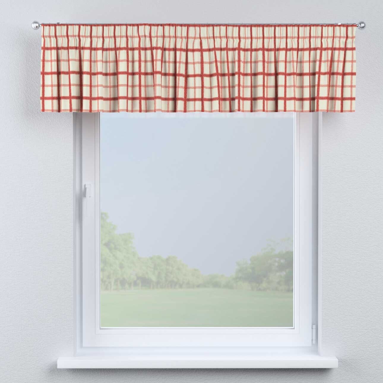 Kurzgardine mit Kräuselband, creme- rot gestreift, 130 x 40 cm, Avinon (129 günstig online kaufen