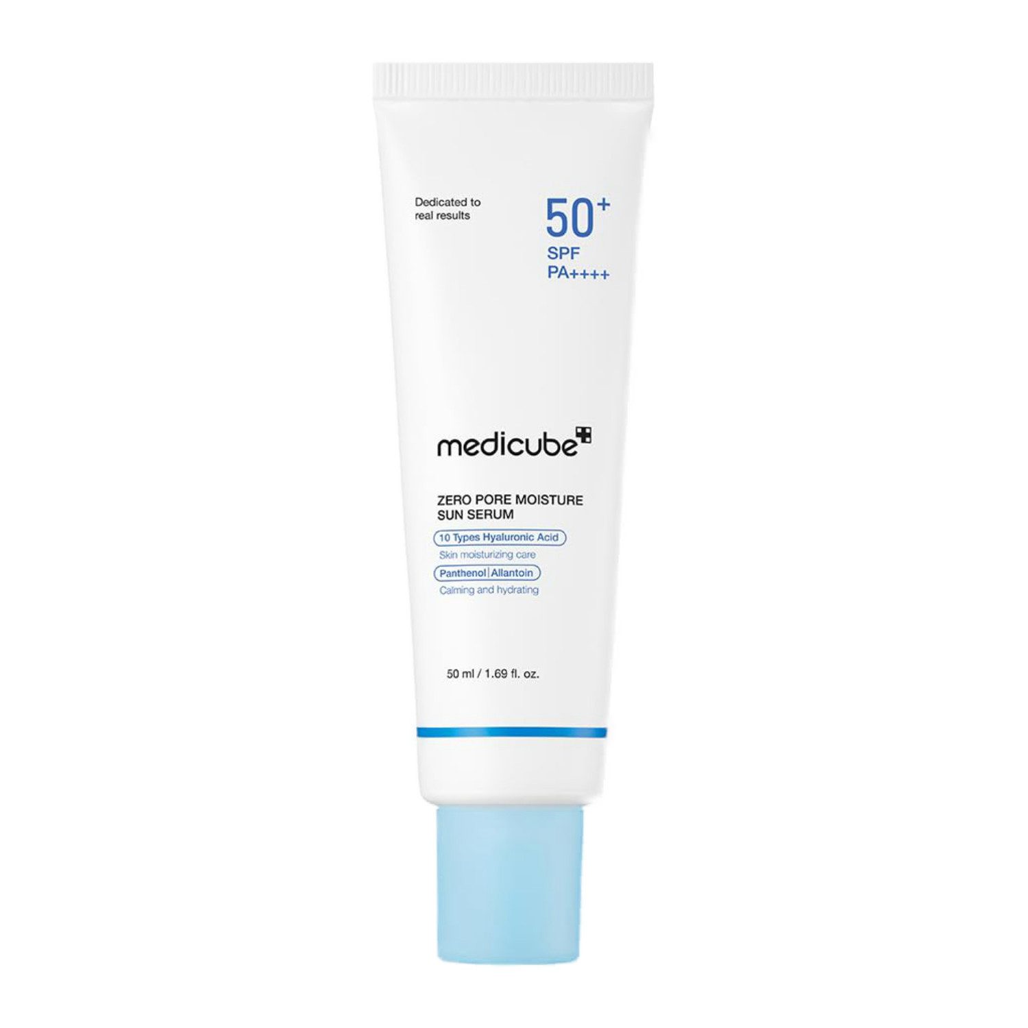 Medicube Sonnenschutzcreme Zero Pore Moisture Sun Serum SPF 50+ PA++++ 50 ml, Korean Skincare, Sonnenserum mit 10x Hyaluronsäure, Panthenol & Allantoin –, Leichter Sonnenschutz für fettige & Mischhaut