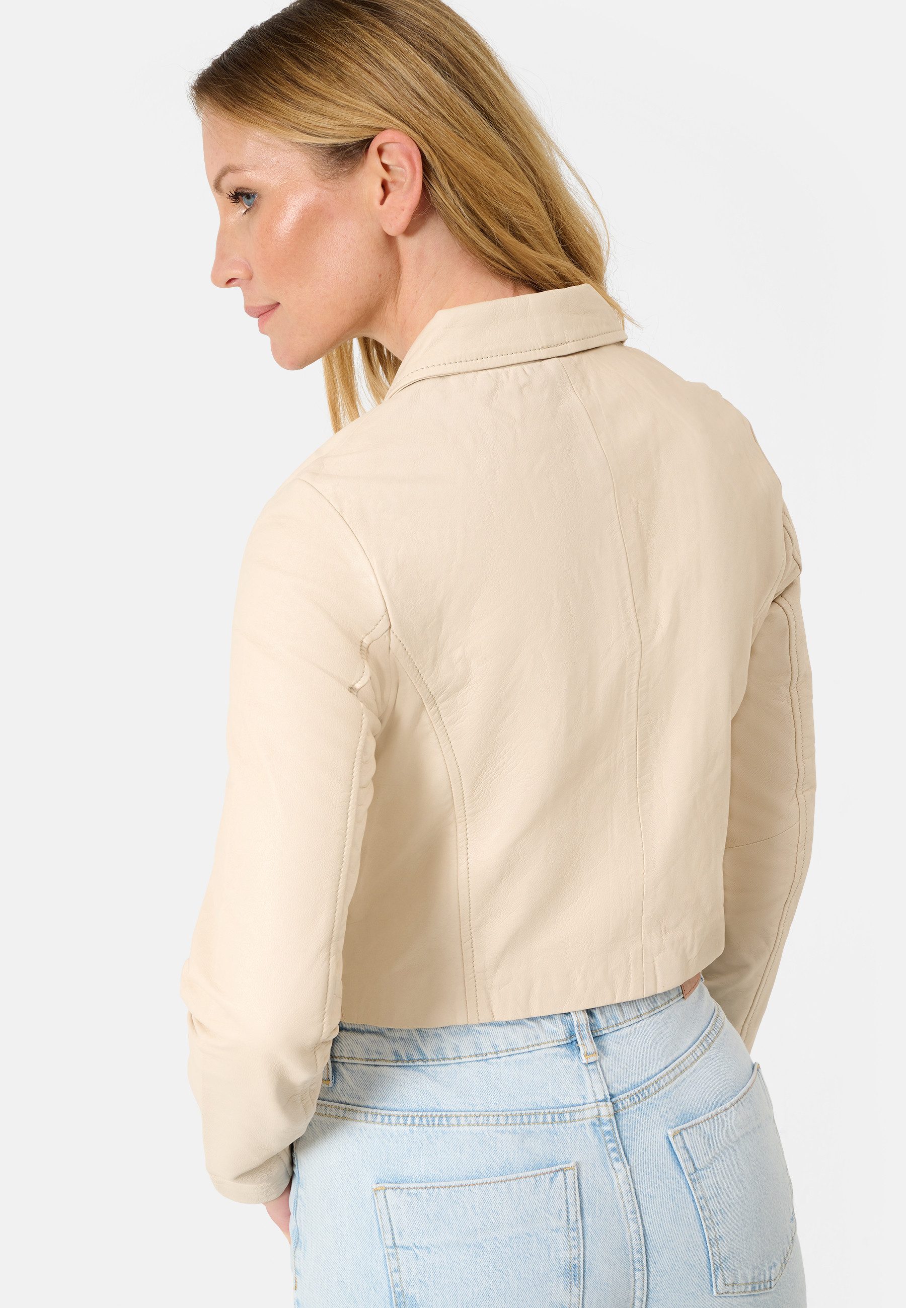 RICANO Lederjacke Mia Hochwertiges Lamm-Nappa Leder