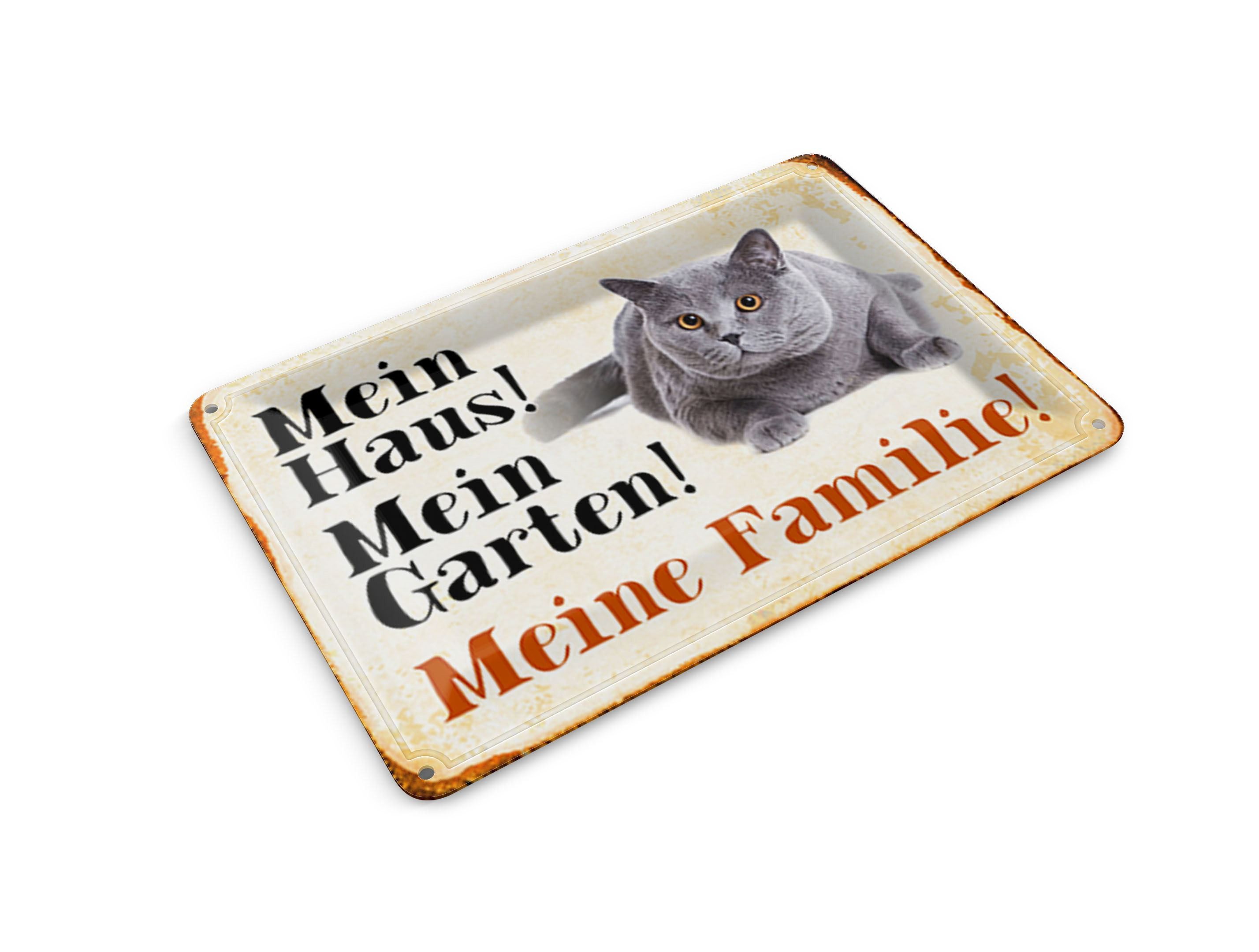 Femer GmbH Postkarte Tiere 14x10 cm Katze mein Haus Garten Familie, unfrankiert
