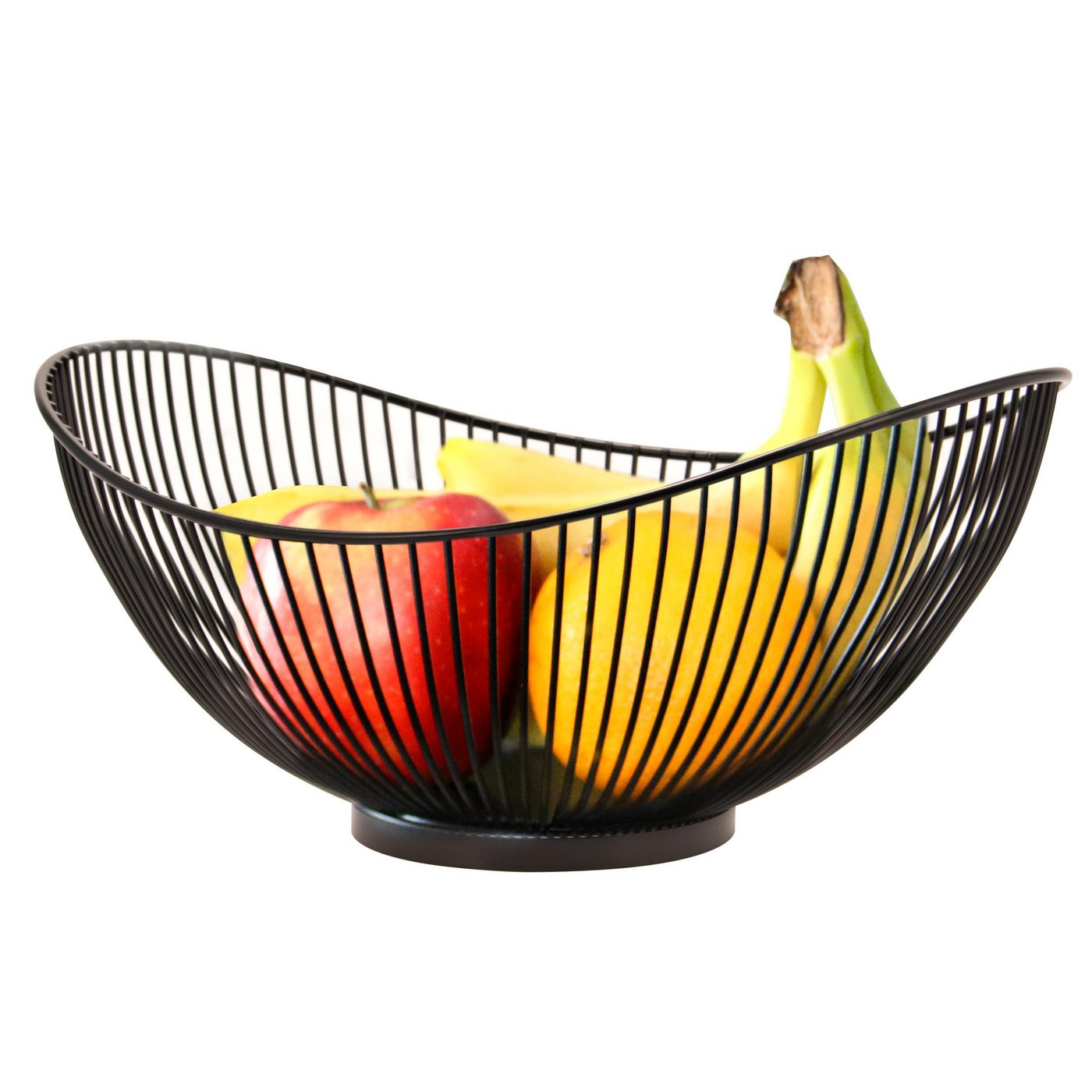 bremermann Obstschale Obstschale Obstkorb Drahtkorb oval Ø ca. 29 x 13,5 x 25,5 cm, schwarz, Metall