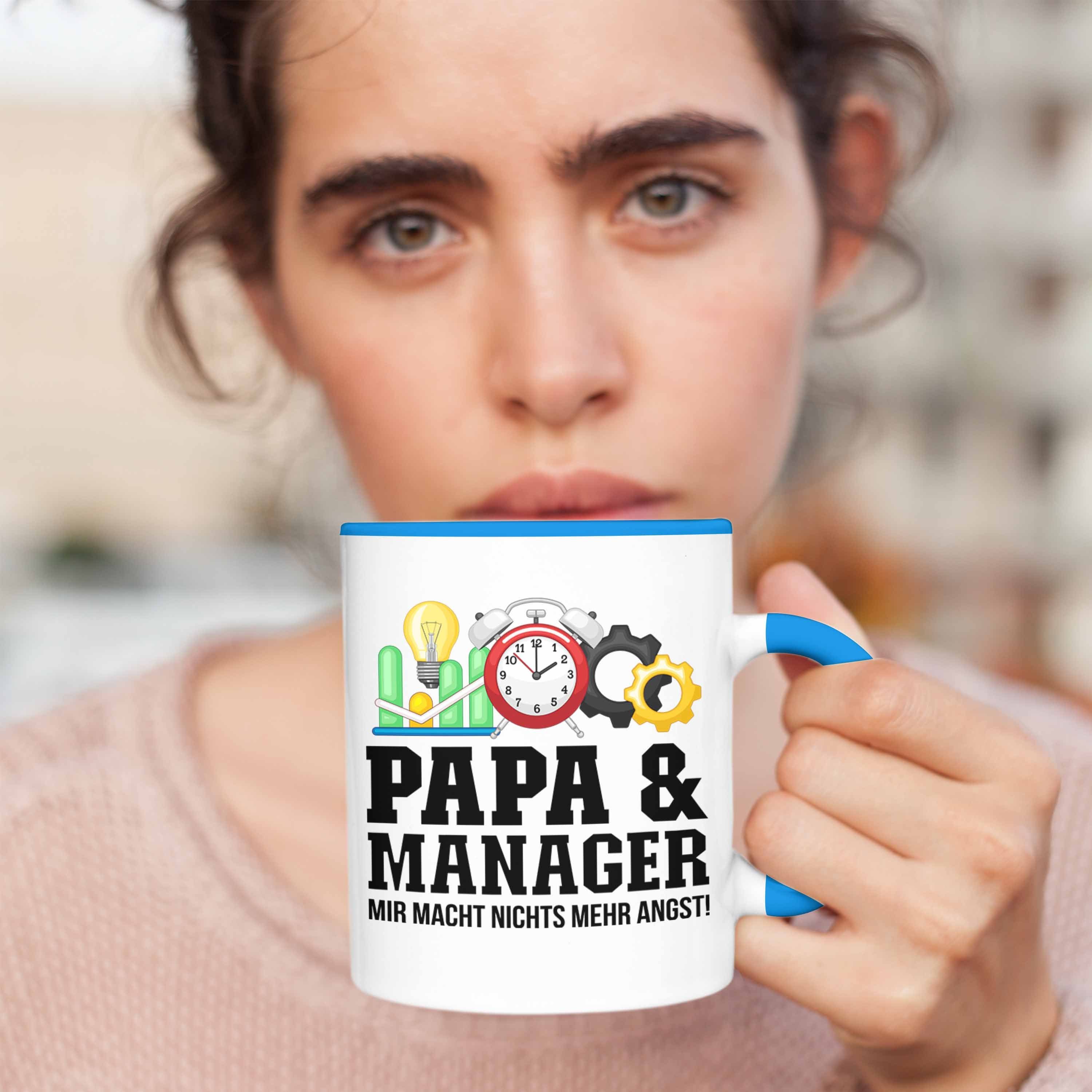 Blau Geschenkidee Papa - und für Tasse Trendation Geb Tasse Vater Trendation Manager Manager