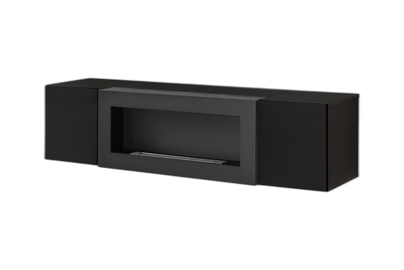 Xlmoebel Wohnwand Elegantes Wandregal aus Holz für stilvolle Wohnräume, (1-St., Wandschrank mit Kamin), Hergestellt in Europa