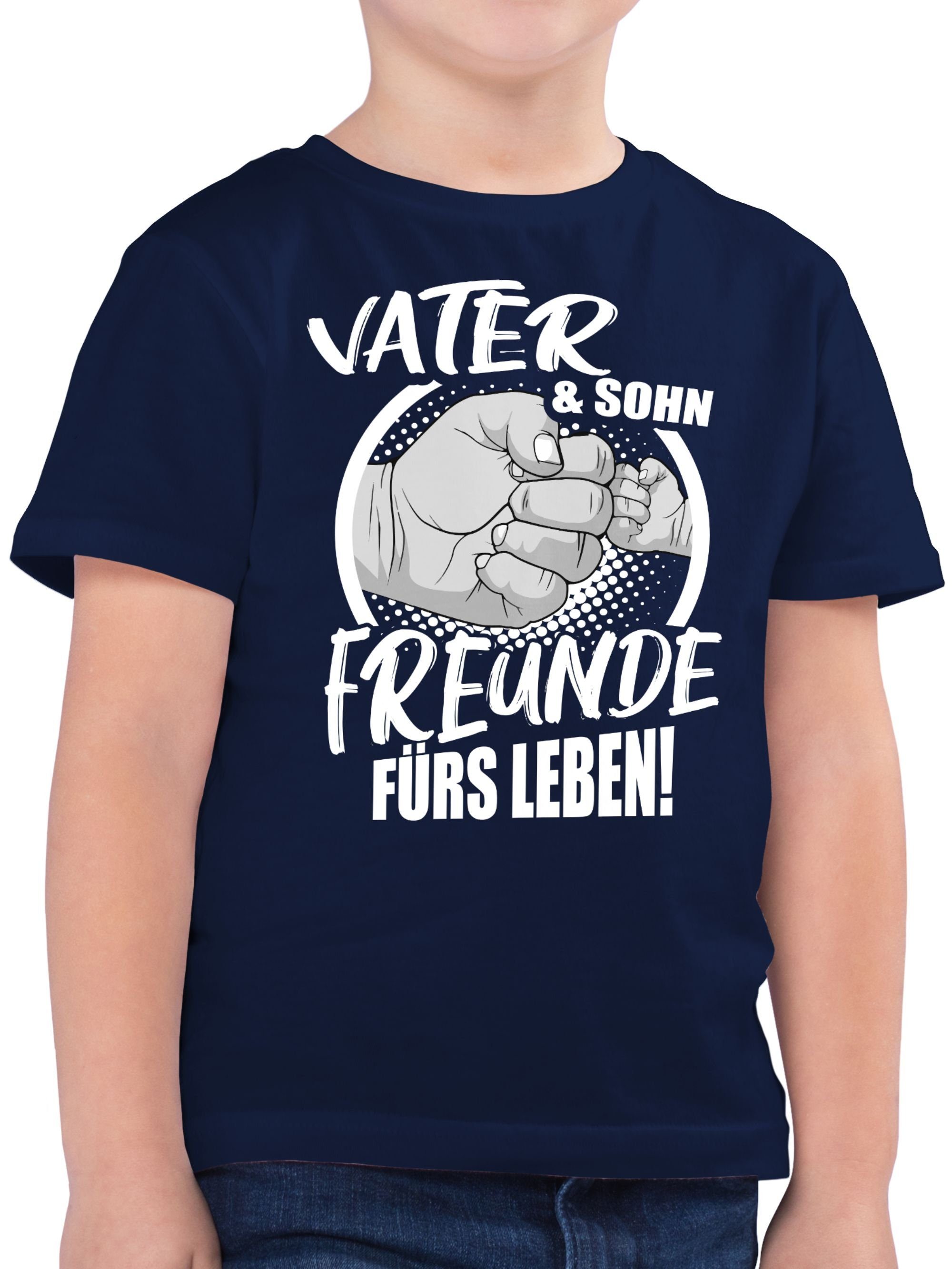 Shirtracer T-Shirt Vater & Sohn Freunde fürs Leben! Partner-Look Familie Kind 2 Dunkelblau