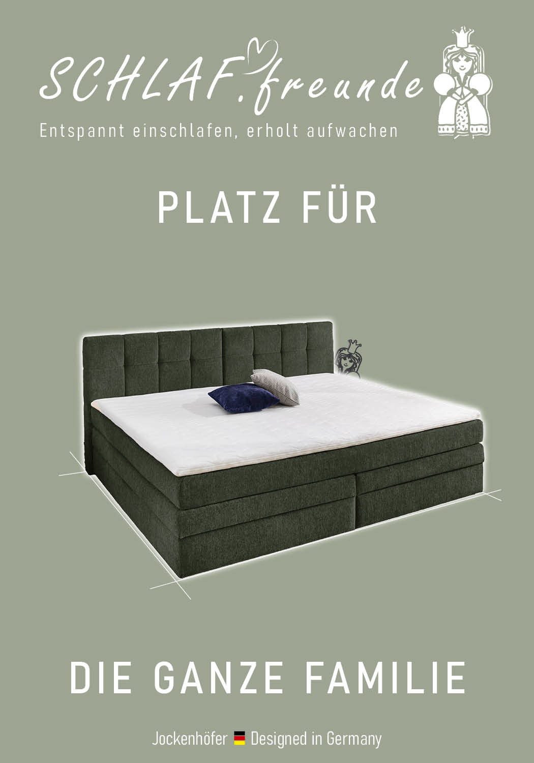 Jockenhöfer Gruppe Boxspringbett Casa Grande in der Breite 240cm, Familienbett mit Bettkasten (1.000 L), 7-Zonen-TTFK-Matratze, KS-Topper, verschiedene Härtegrade wählbar