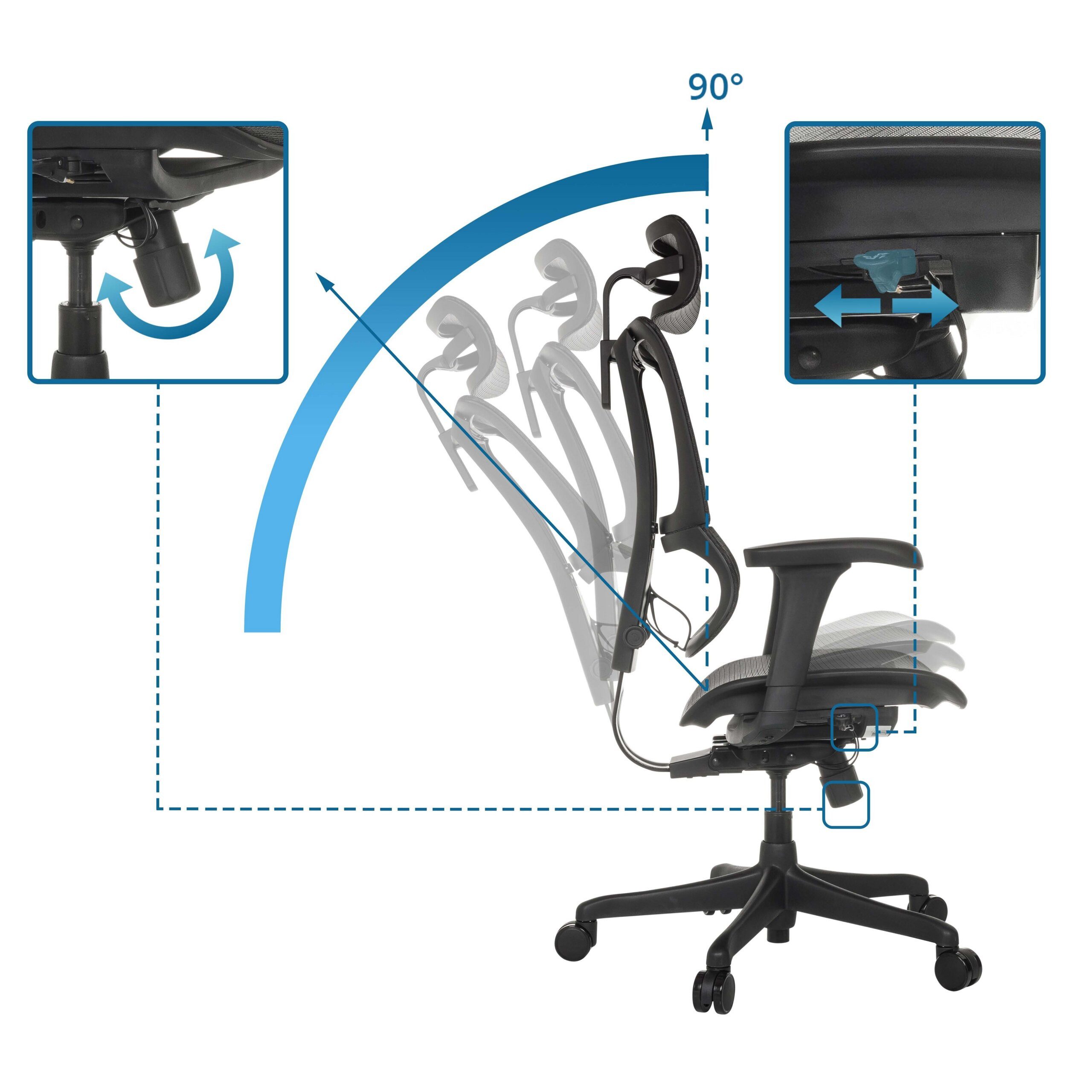 hjh OFFICE Drehstuhl Luxus Chefsessel Ergohuman Slim Eco M Gen2 (1 St), Profi Bürostuhl Schreibtischstuhl ergonomisch