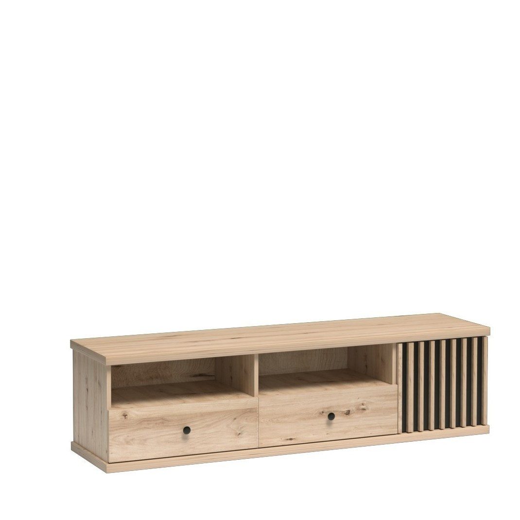 Masseno Lowboard ALMERIA 160,6 cm TV-Schrank mit 2 Schubladen Eiche Artisan