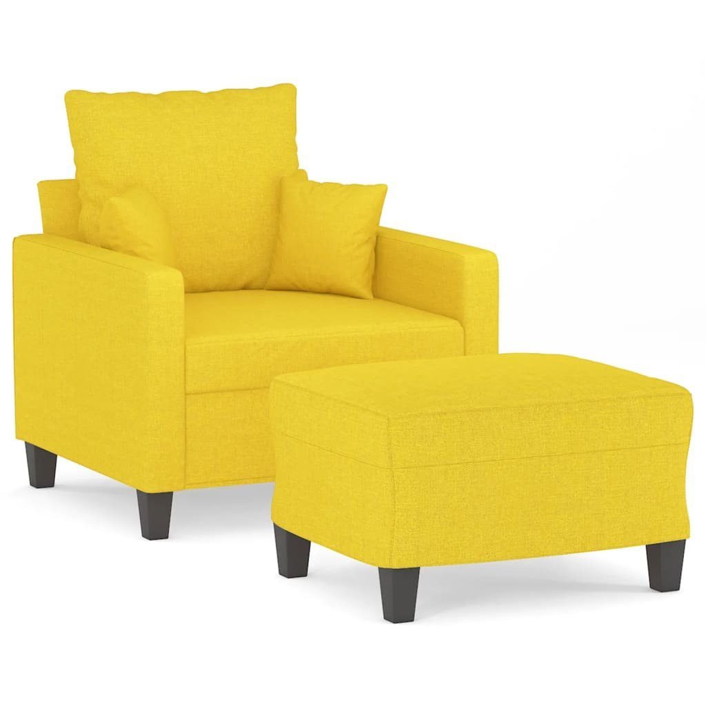 vidaXL Sofa Sessel mit cm Hellgelb 60 Stoff Hocker