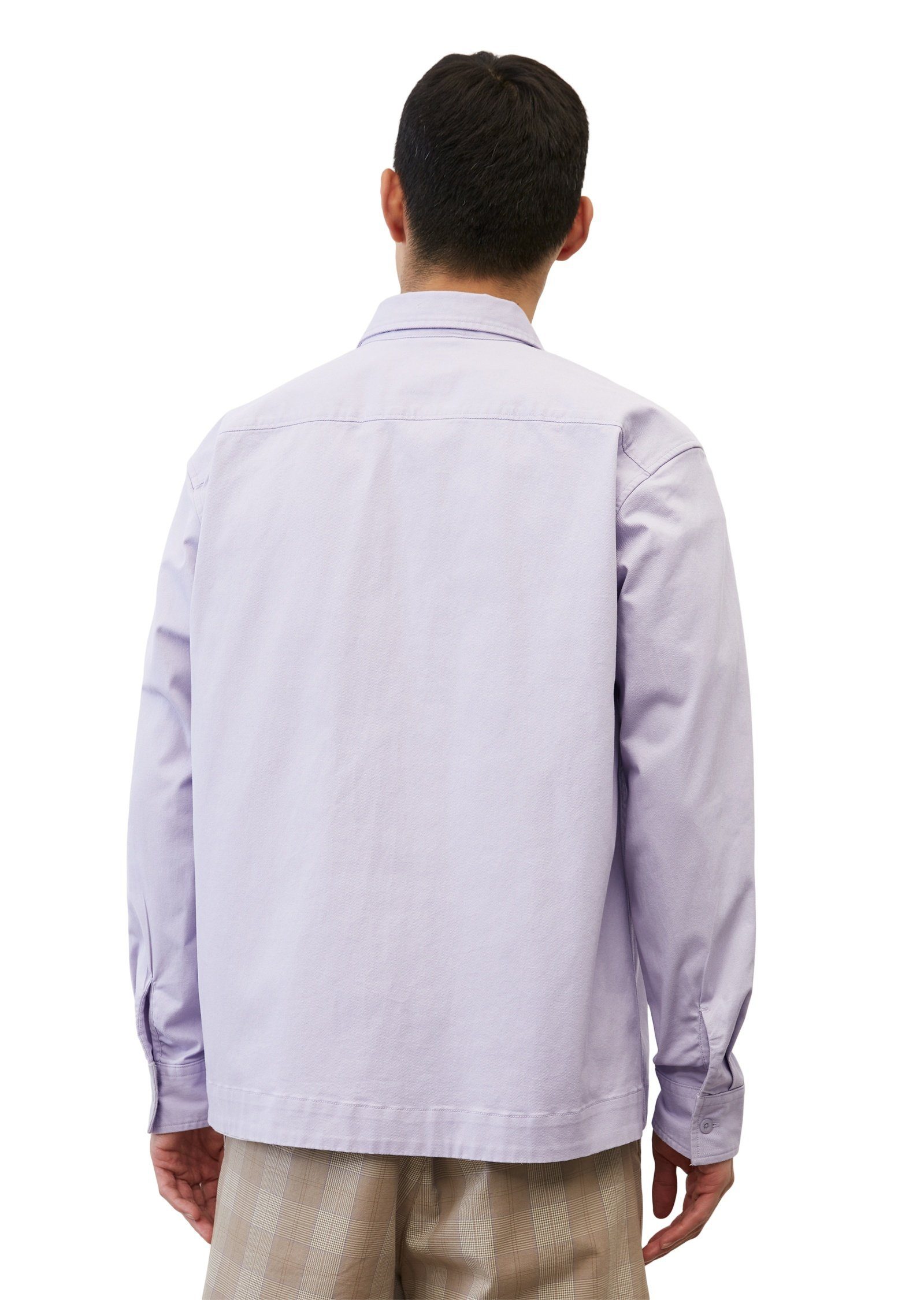 Langarmhemd Marc hochwertigem lila aus O'Polo Bio-Baumwolle-Mix