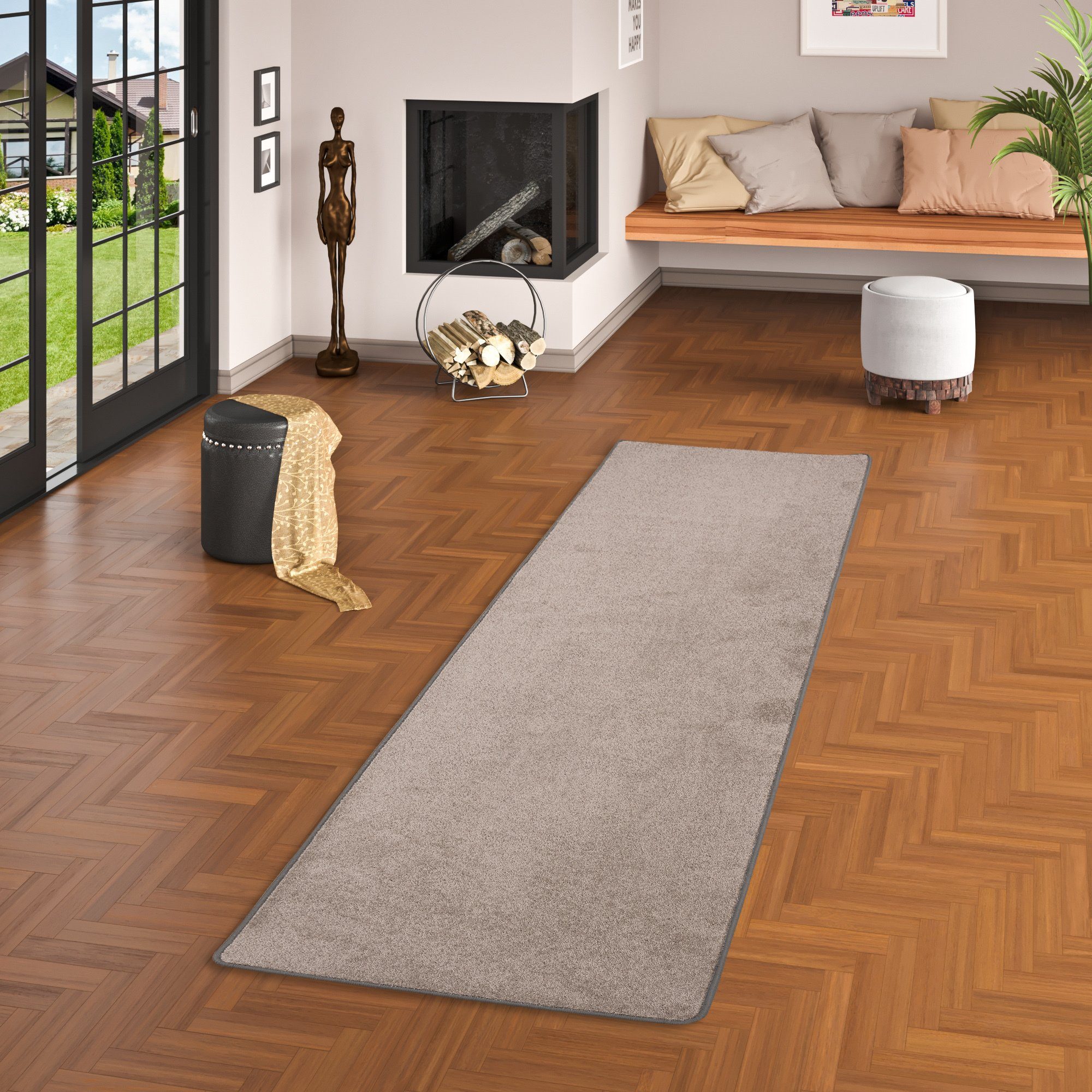 Snapstyle Veloursteppich Trend Velours Läufer Teppich Joy, Eckig, Höhe: 8.5 mm