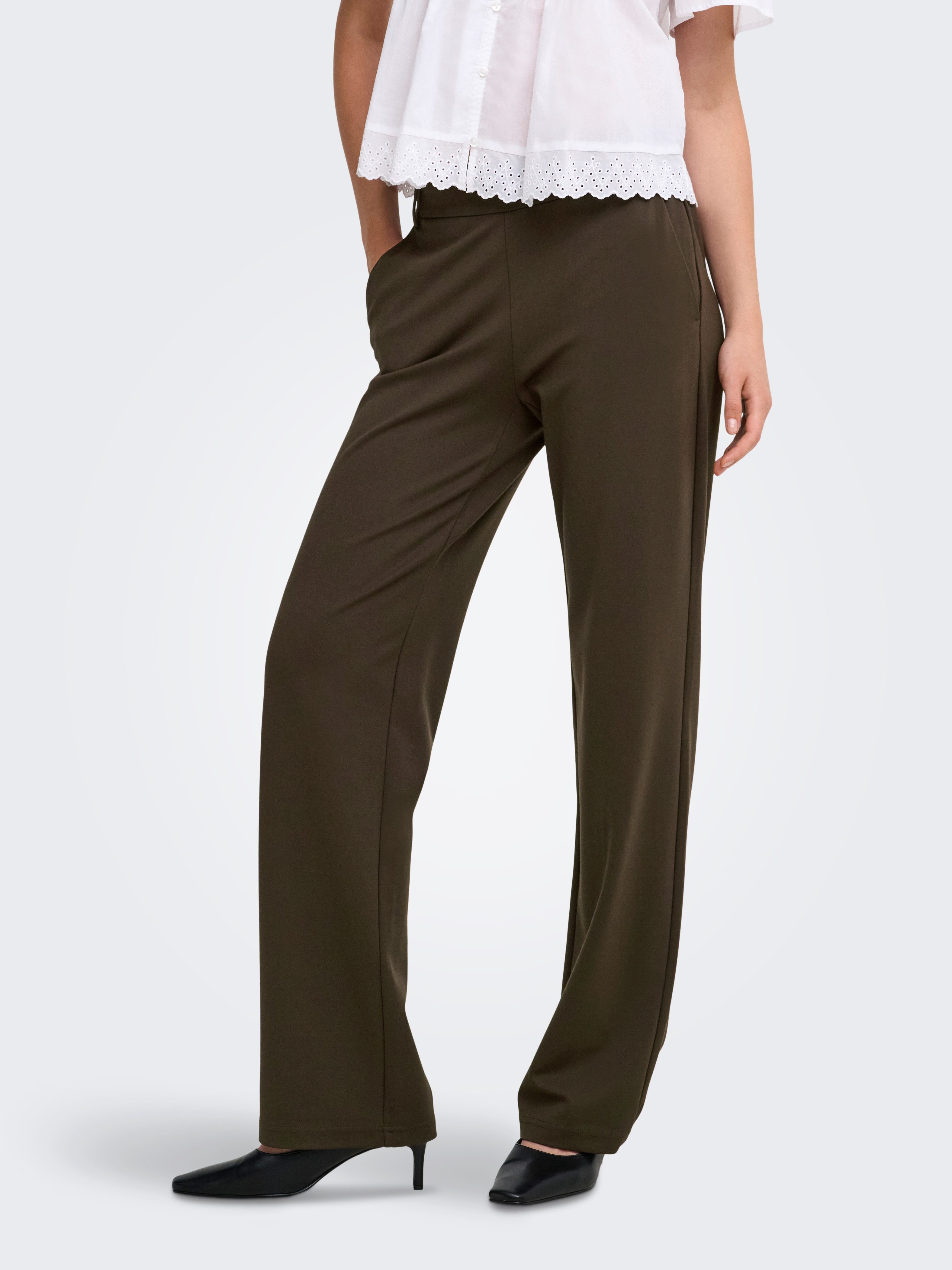 ONLY Anzughose ONLPOPTRASH LIFE MW STRAIGHT PANT PNT Viskosemischung