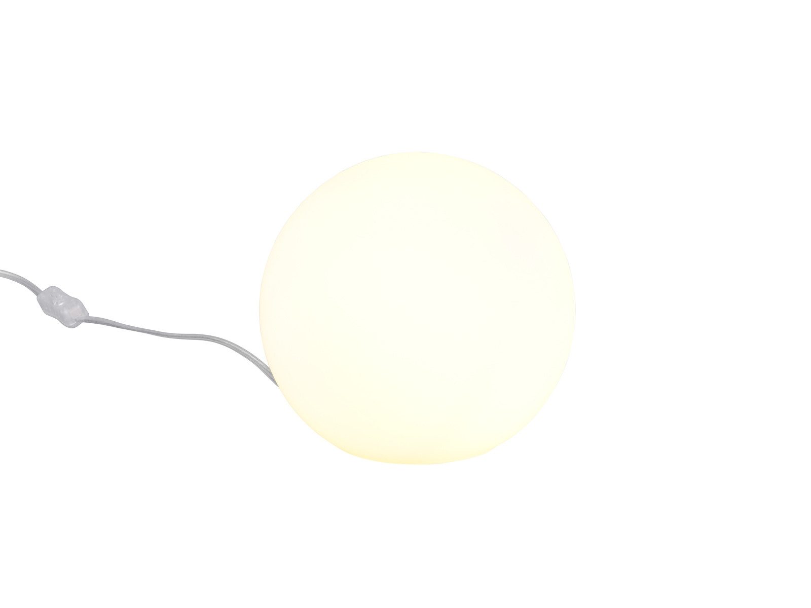 Reality Leuchten LED Nachttischlampe, Dimmfunktion, LED wechselbar, über Schalter in 3 Stufen dimmbar, warmweiß, kleine Glas-kugel Kugelleuchte innen für Fensterbank, Couchtisch Ø20cm