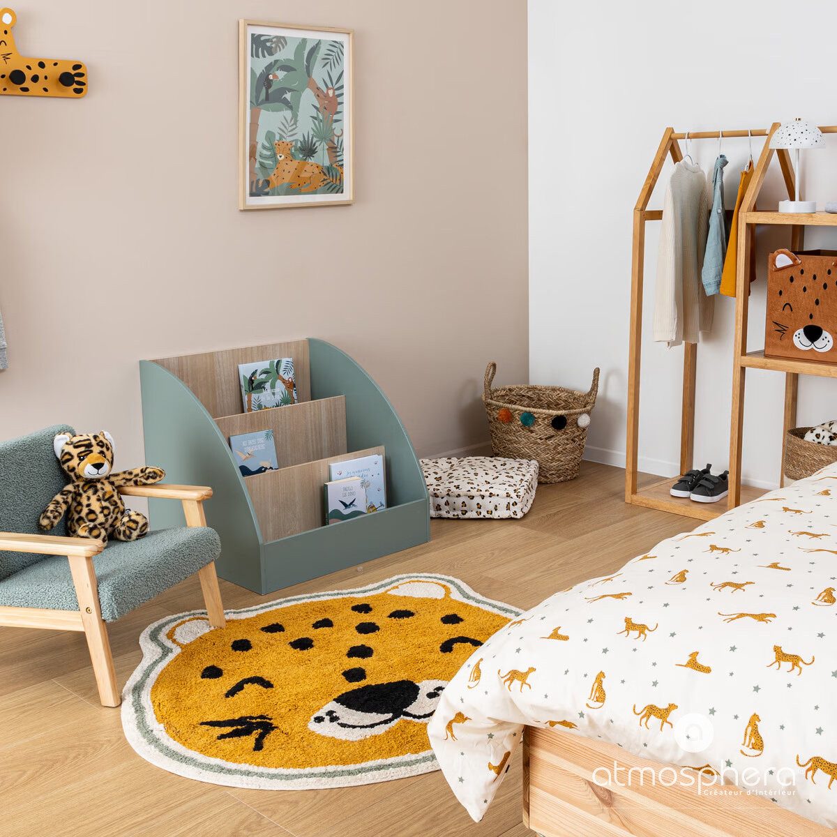Atmosphera Créateur d'intérieur Kinderteppich Kinderteppich LEOPARD, Ø 90 cm, Höhe: 10 mm
