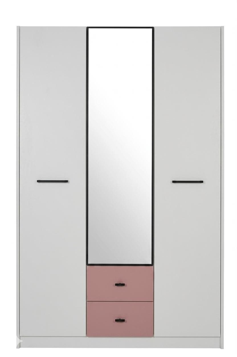 Xlmoebel Kleiderschrank Weißer 3-türiger Kleiderschrank für modernes Jugendzimmer