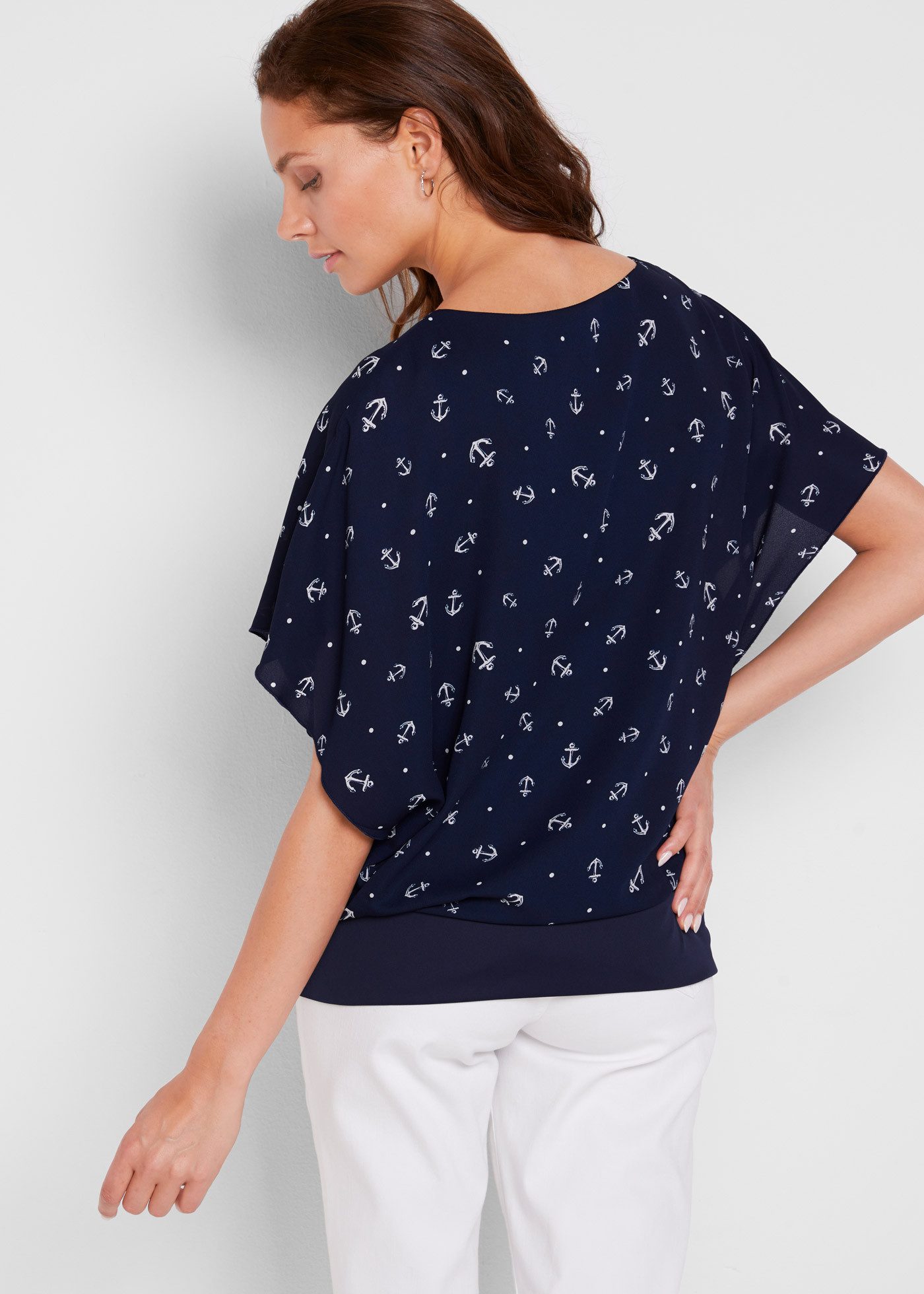 bonprix Shirtbluse lockere Passform, für entspannte Anlässe, aus Polyester günstig online kaufen