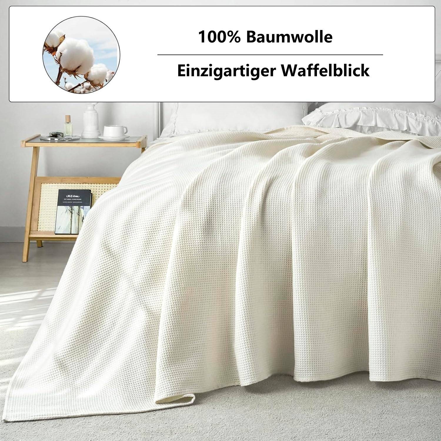 Woltu Tagesdecke, 100% Baumwolle leichte Wohndecke günstig online kaufen