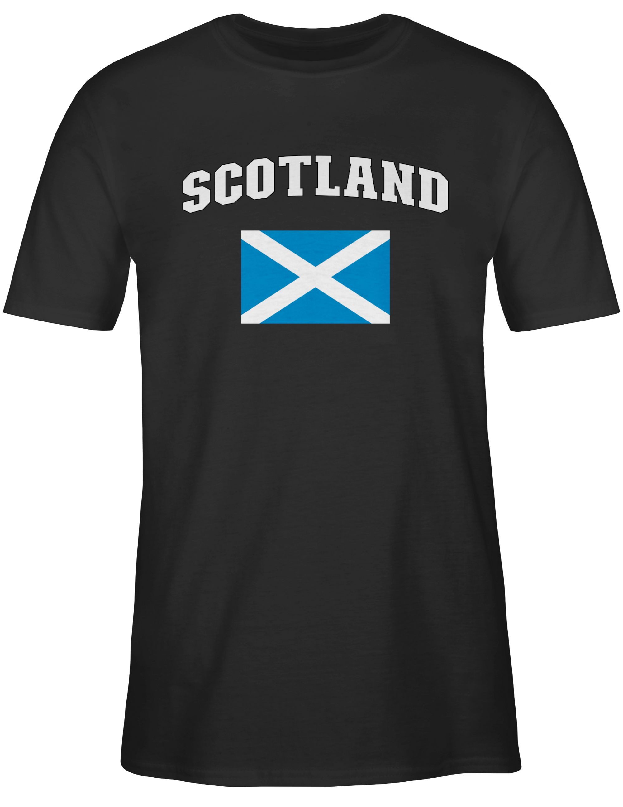 Shirtracer T-Shirt Schottland Schriftzug mit Flagge, Scots, Schottische Nation, Schotl 2026 Fussball WM Fanartikel