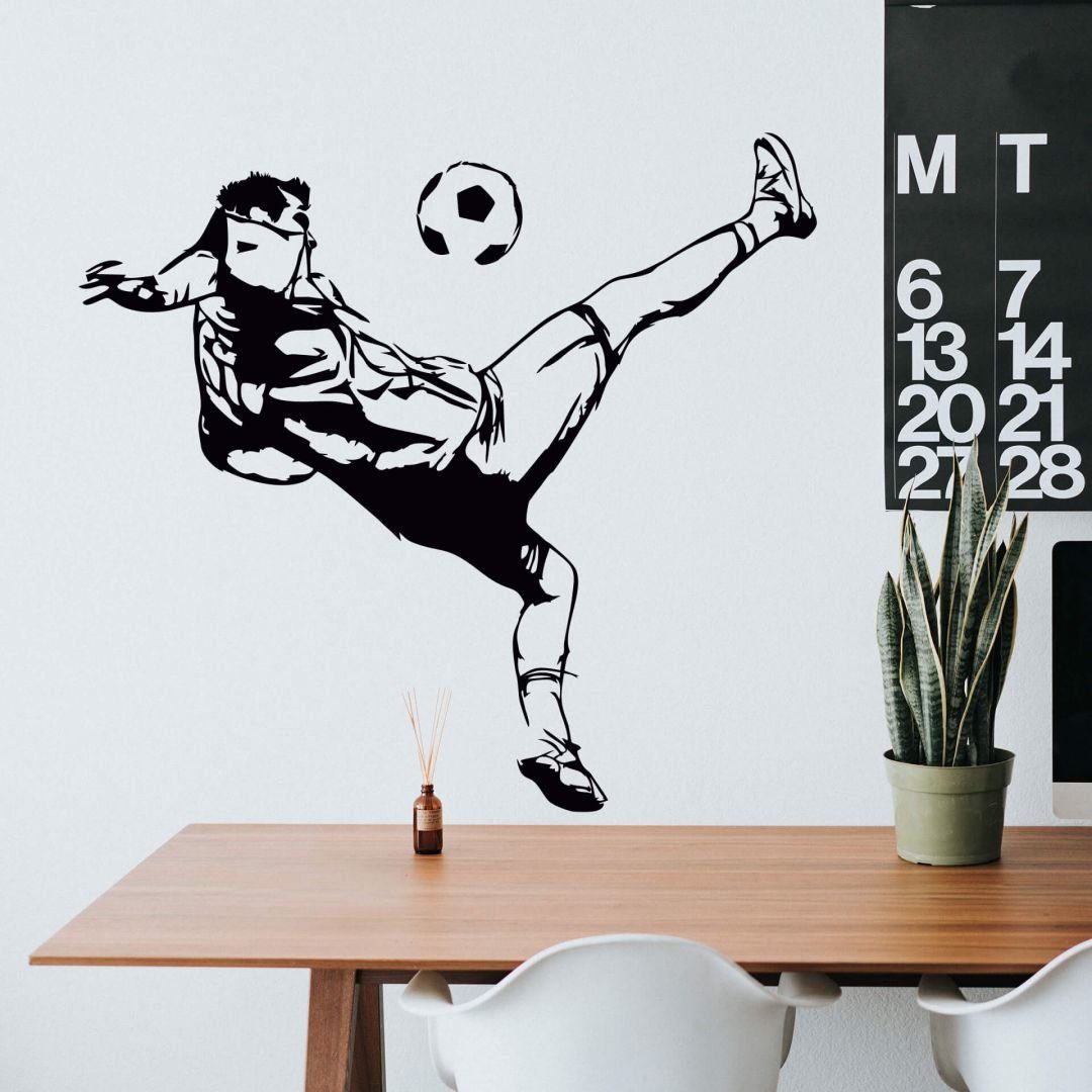 K&L Wall Art Wandtattoo Fußball Kicker Kinder Klebebilder sportliche Kinderzimmer Wanddeko, Wandbild selbstklebend, entfernbar