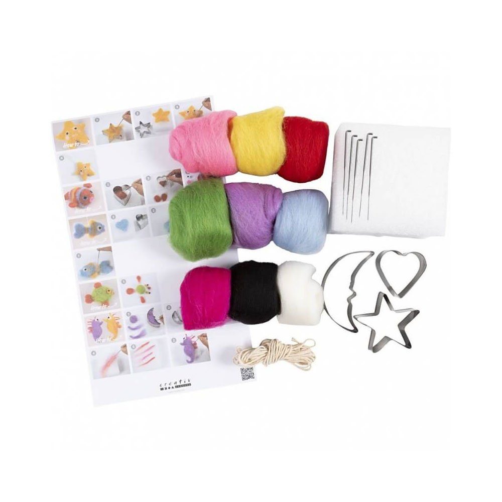 creativ company Bastelnaturmaterial Kreativ Set Nadelfilzen Tiere im Wasser