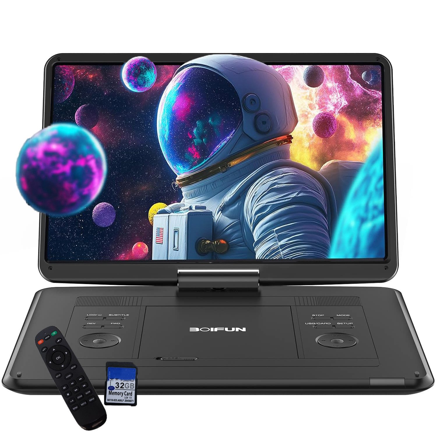 17,5" Tragbarer DVD Player mit Schwenkbaren Bildschirm mit 32G Karte Portabler DVD-Player