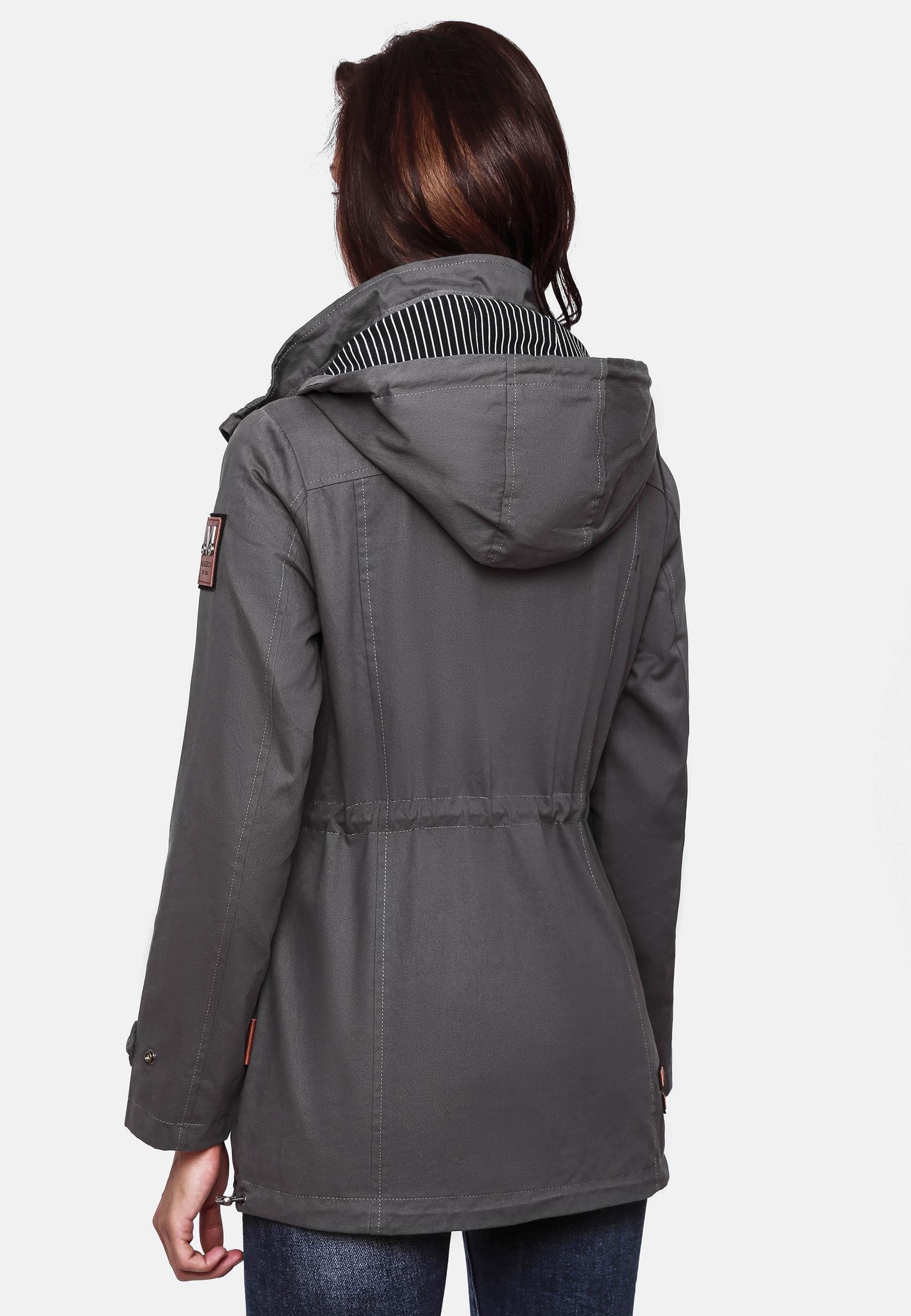 Marikoo Outdoorjacke Nyokoo modische Baumwoll Übergangsjacke mit großer Kapuze