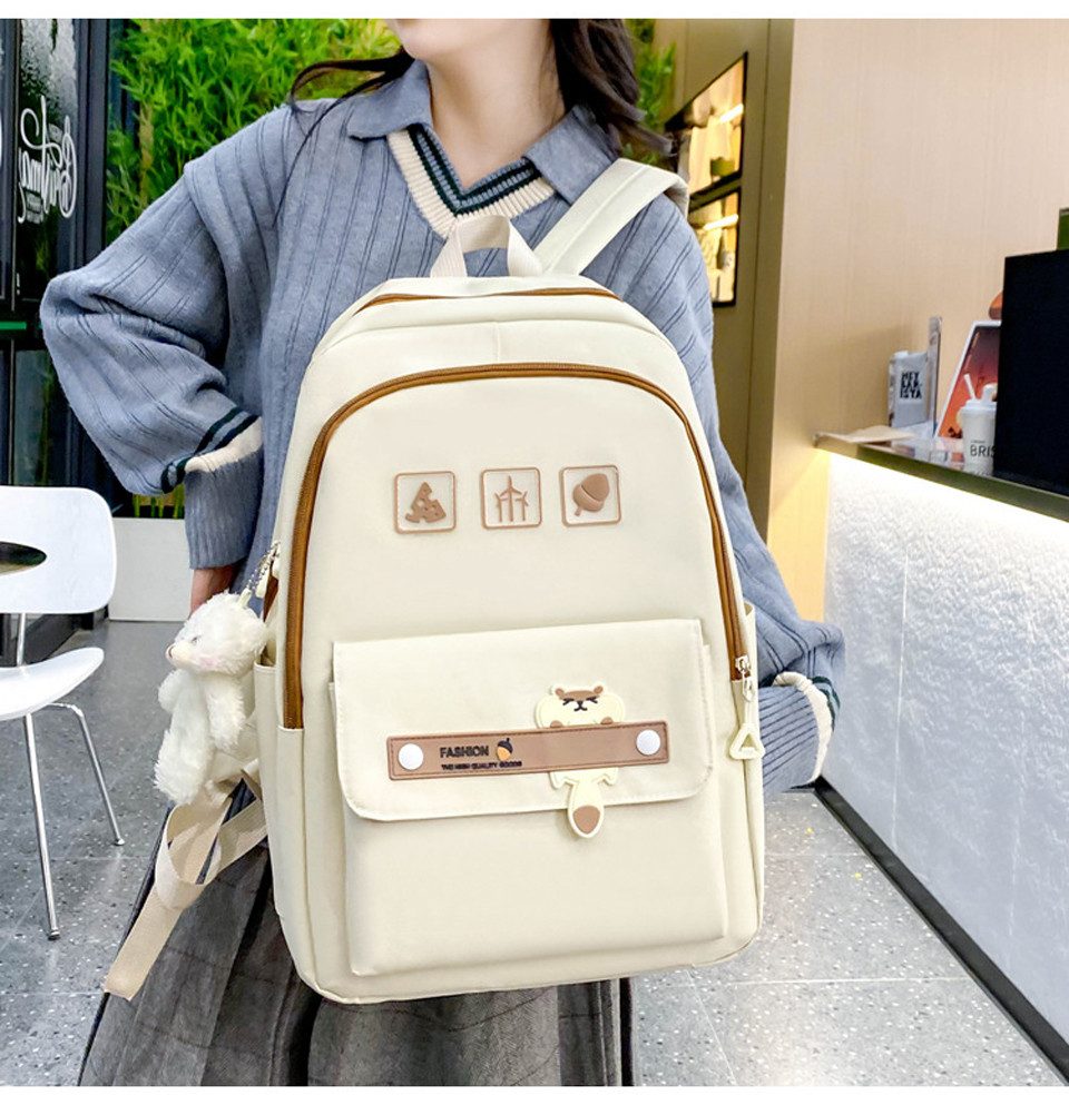 Coonoor Schulranzen 5-teilig Schulrucksack, Mädchen Teenager Rucksack Casual Daypacks, leichte Schultasche, Tagesrucksack Reisen, Arbeitstasche – Bild 3 von 5