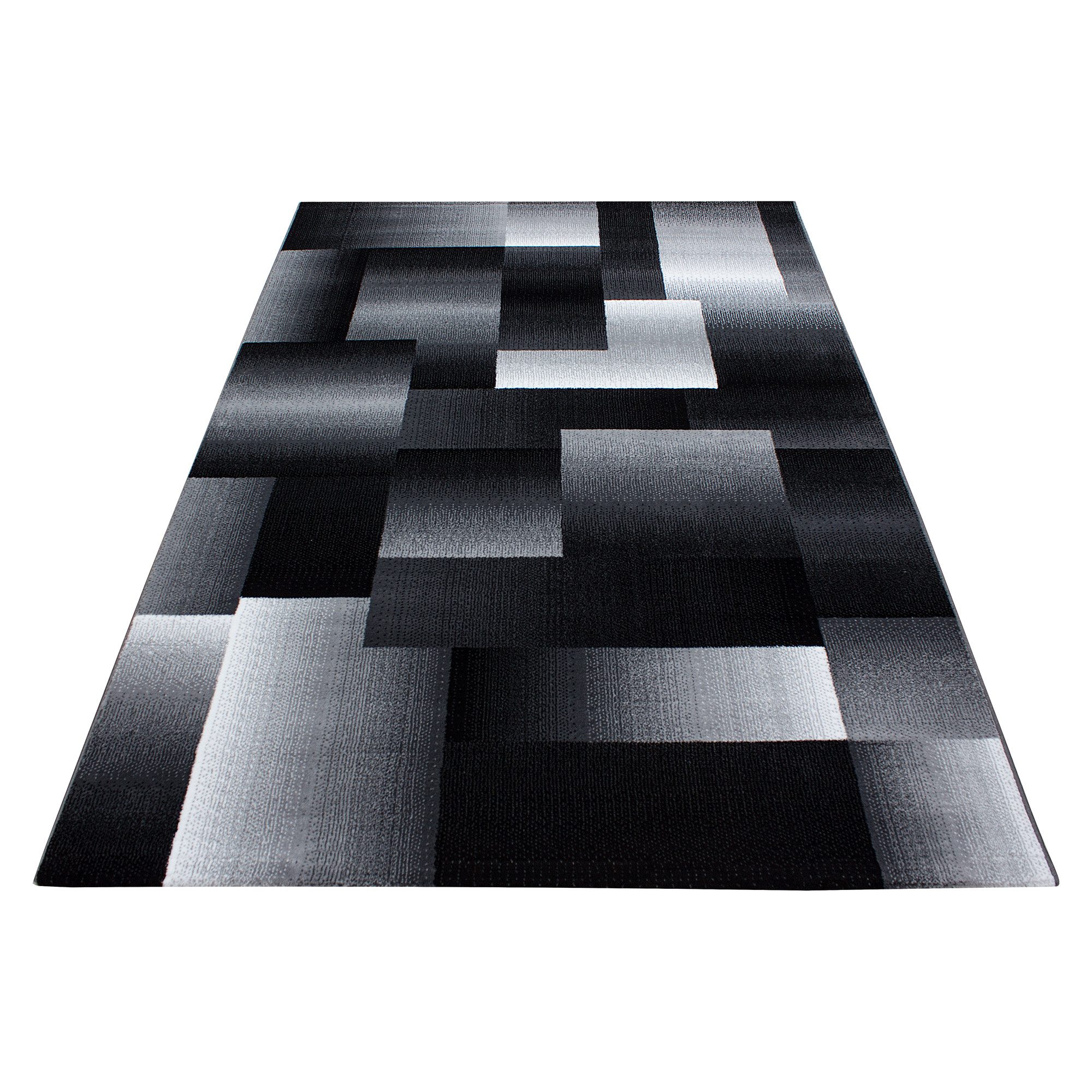 Carpettex Designteppich Abstrakt Kariert Design, Läufer, Höhe: 12 mm, Kurzflor Teppich Wohnzimmer Abstrakt Kariert Design Pflegeleicht