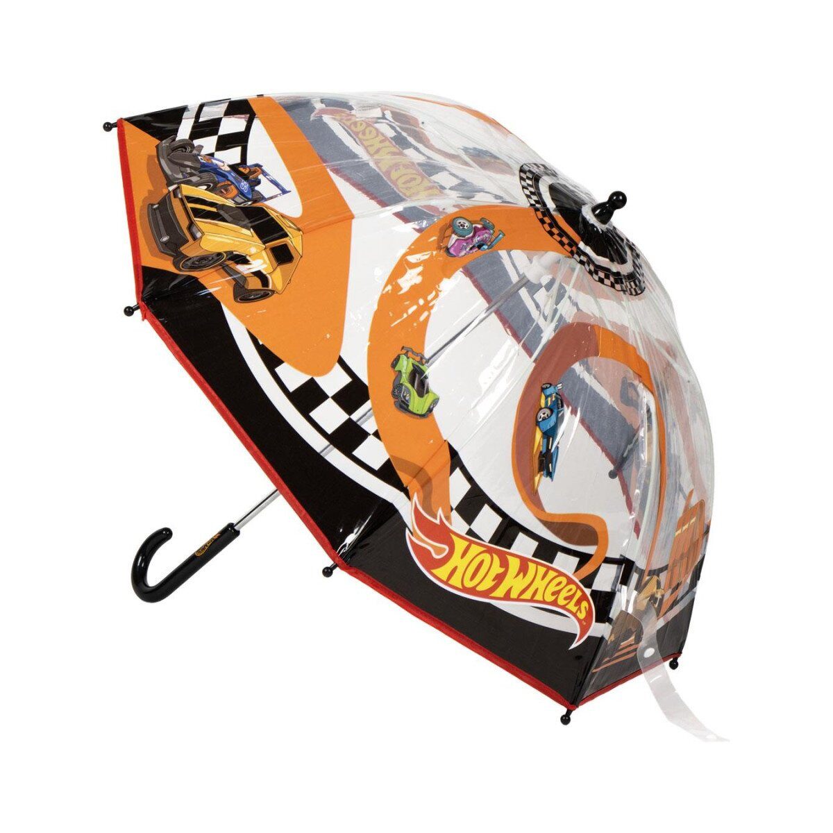 Hot Wheels Stockregenschirm Hot Wheels Kinderschirm Ø71cm – Transparenter Rennspaß