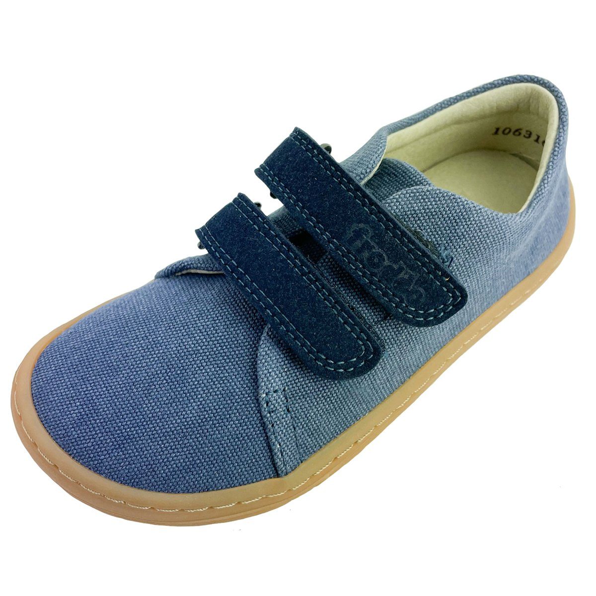 froddo® G3130229 Barfußschuh mit Klettverschluss aus Segeltuch Vegan Canvas mit Bio-Baumwolle