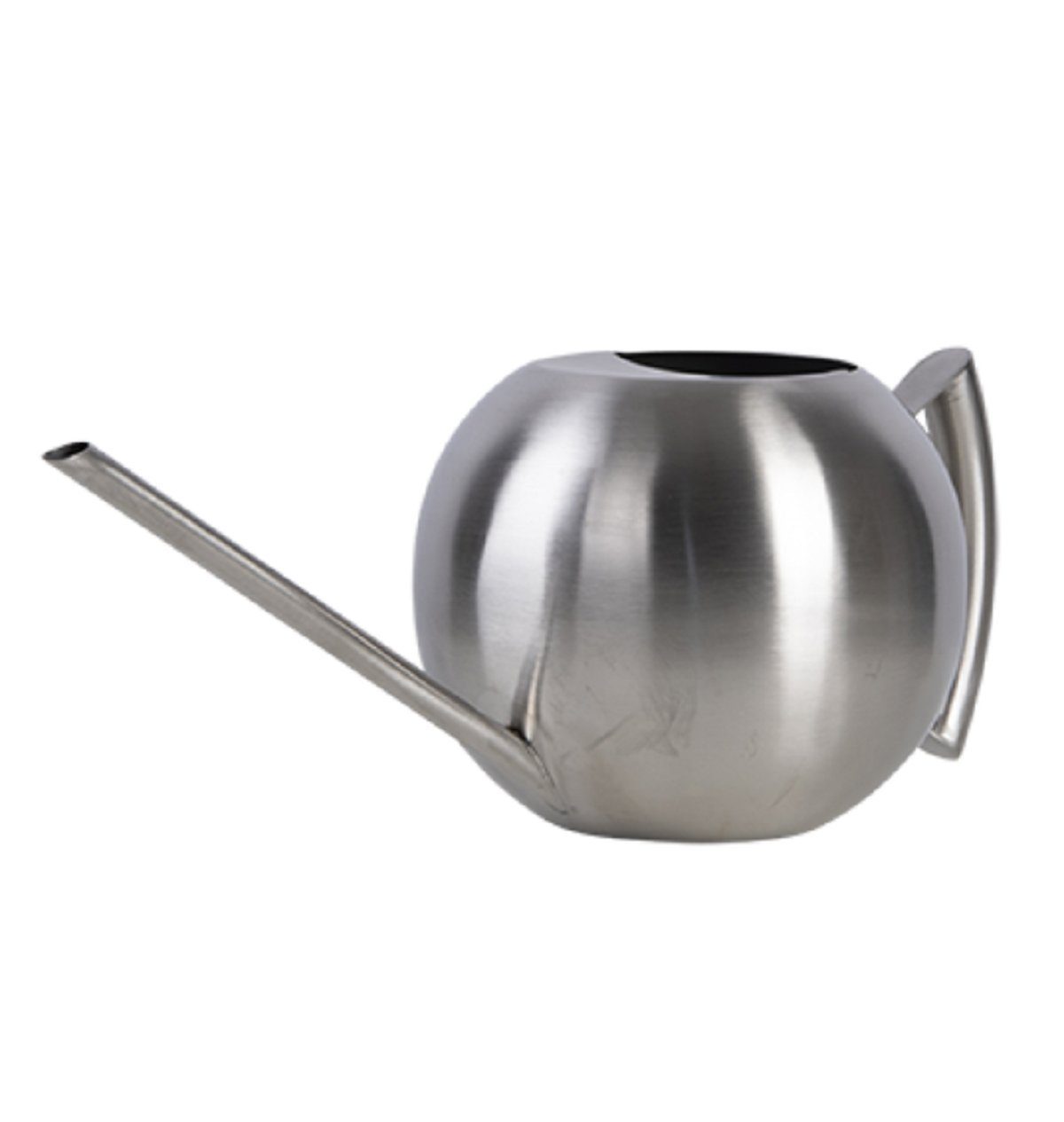 esschert design Gießkanne Gießkanne 1,3 Liter rund Edelstahl Blumen Garten Pflanzen silbern