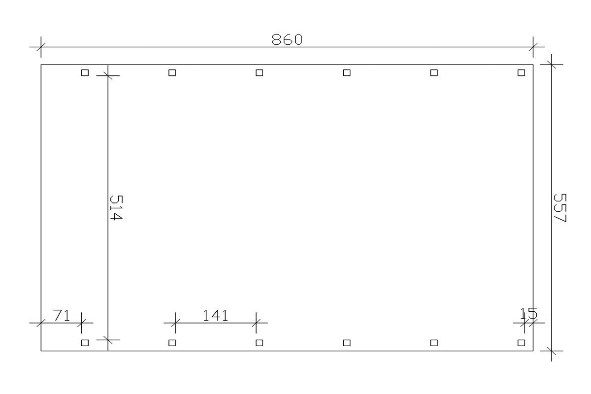 Einzelcarport Einfahrtshöhe 557x860 BxT: Friesland, cm dunkelgrau cm, 221 Skanholz