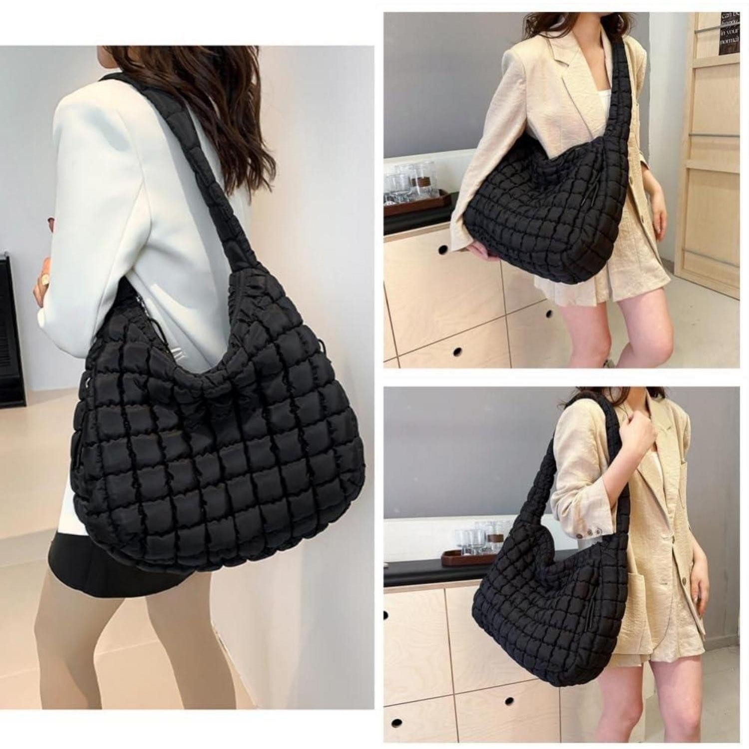 LuxusKollektion Shopper Große Puffer Schultertasche für Damen mit Reißverschluss, vielseitig
