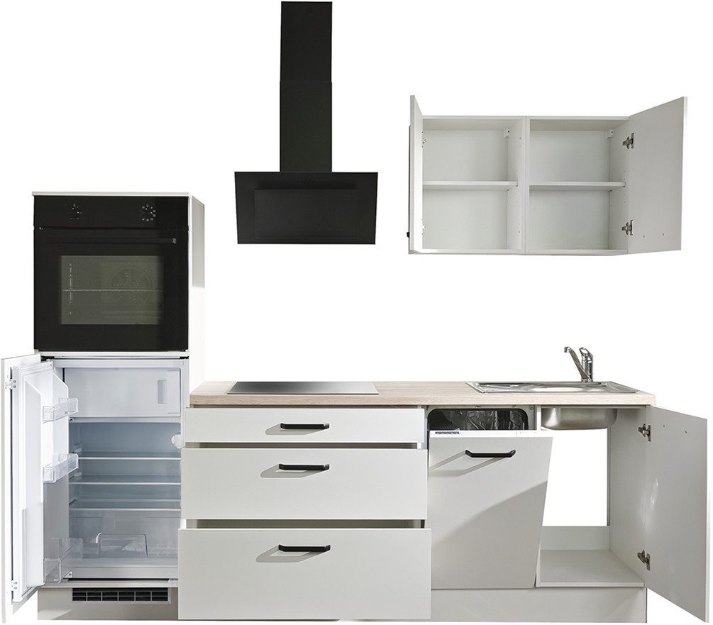 wiho Küchen Küchenzeile Compact, Breite 240cm, wahlweise mit Geräten (mit Kühlschrank)
