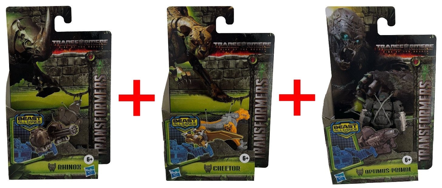 Transformers Actionfigur 3er-Set Transformers Rise of The Beasts, Beast-Alliance - Rhinox, Chee