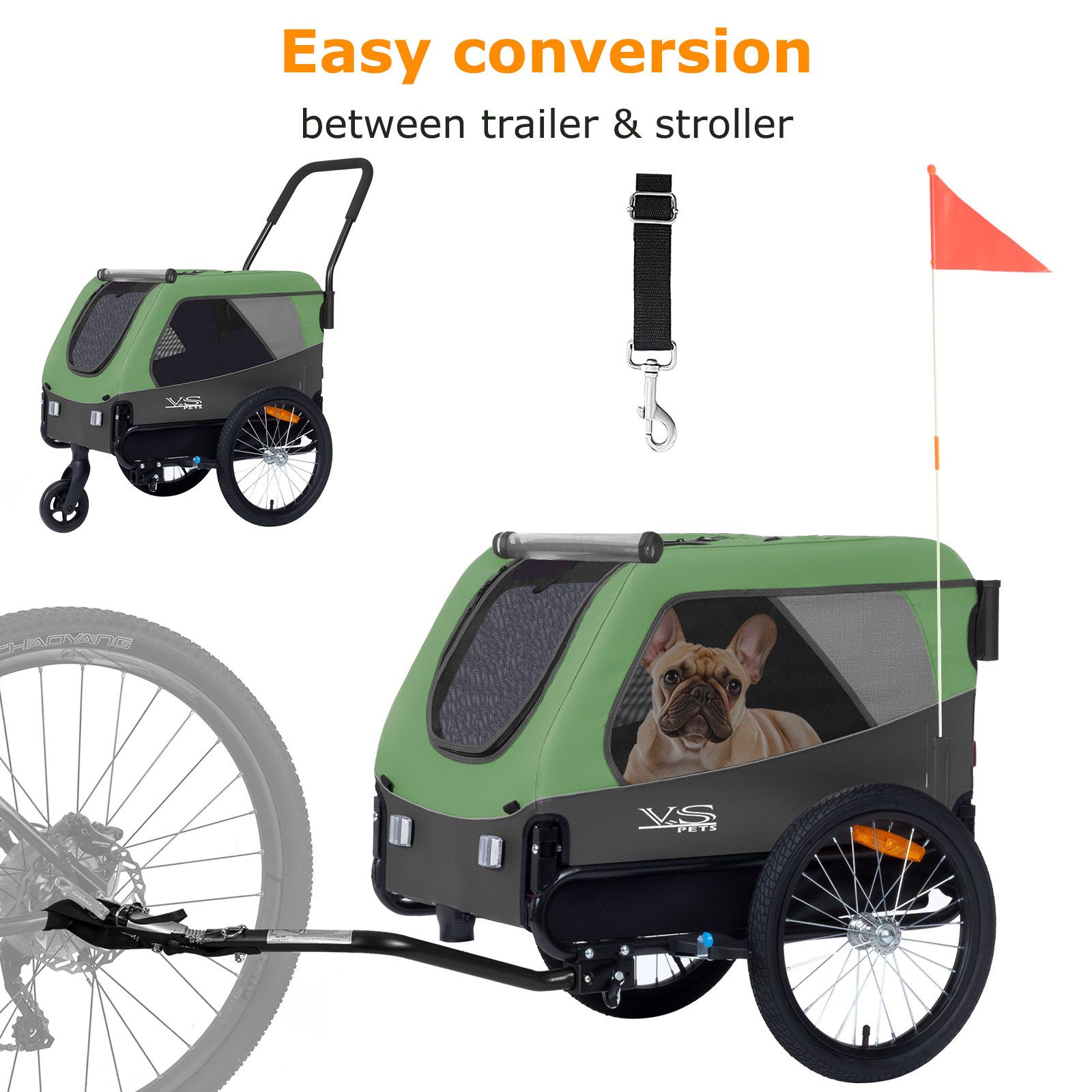 TIGGO Fahrradhundeanhänger Tiggo Medium Hundeanhänger & Buggy 2in1 Fahrradanhänger Hundebuggy